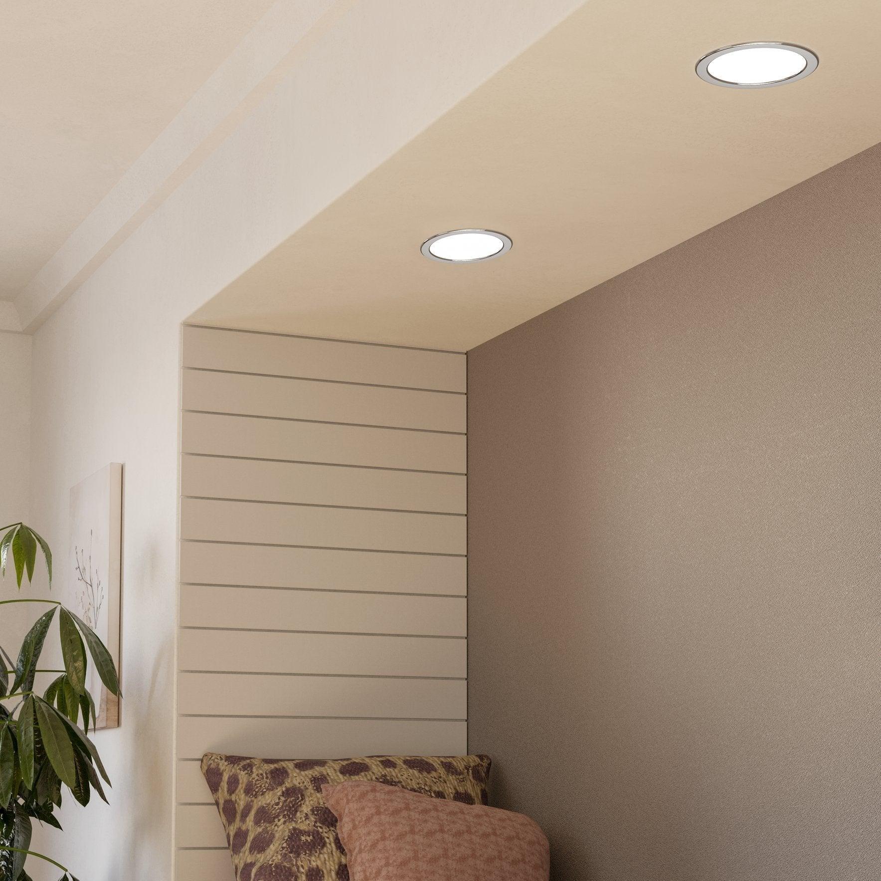 eglo fueva 5 chrome led recessed cool white light 16 6cm living room image