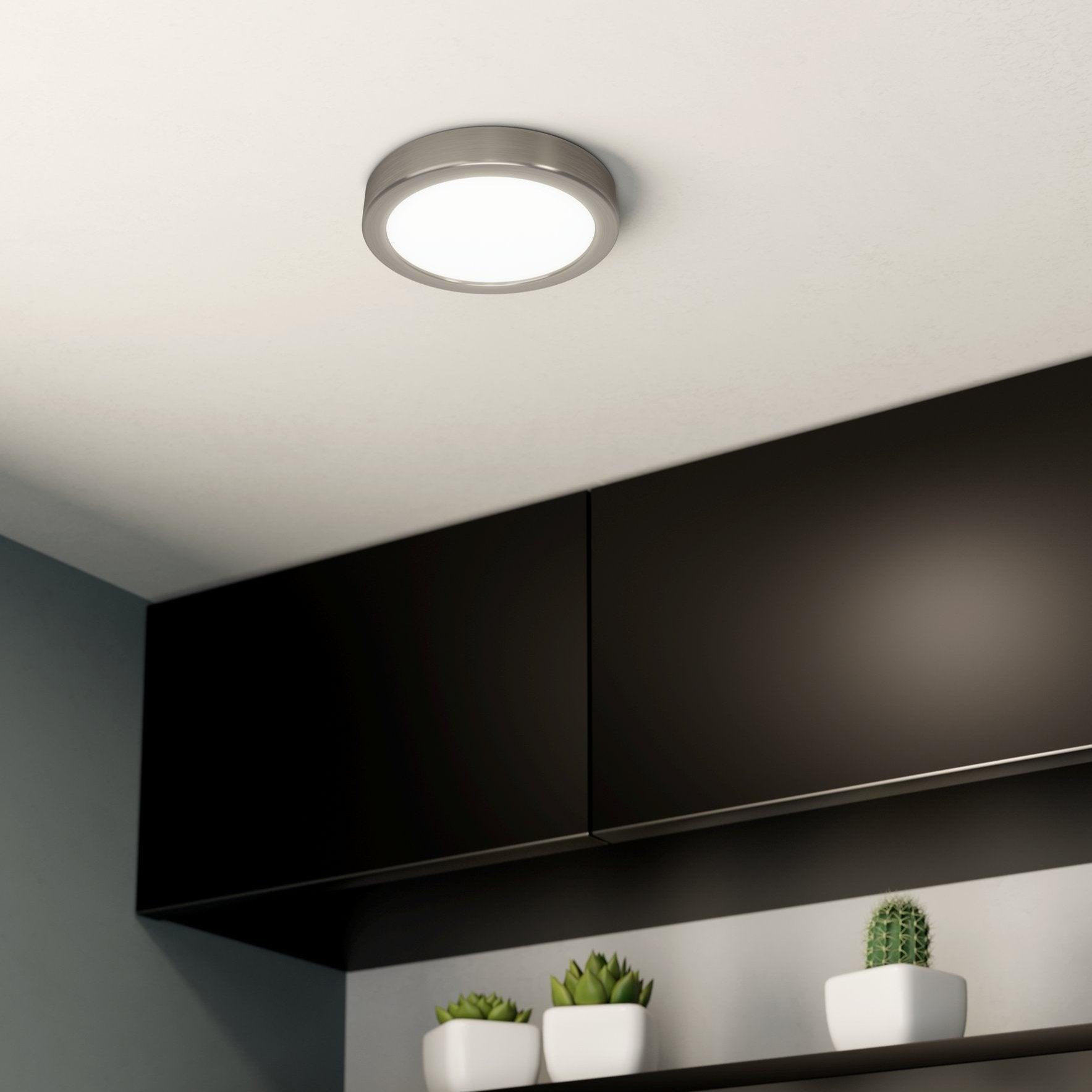 eglo fueva 5 led nickel flush ceiling light 16cm