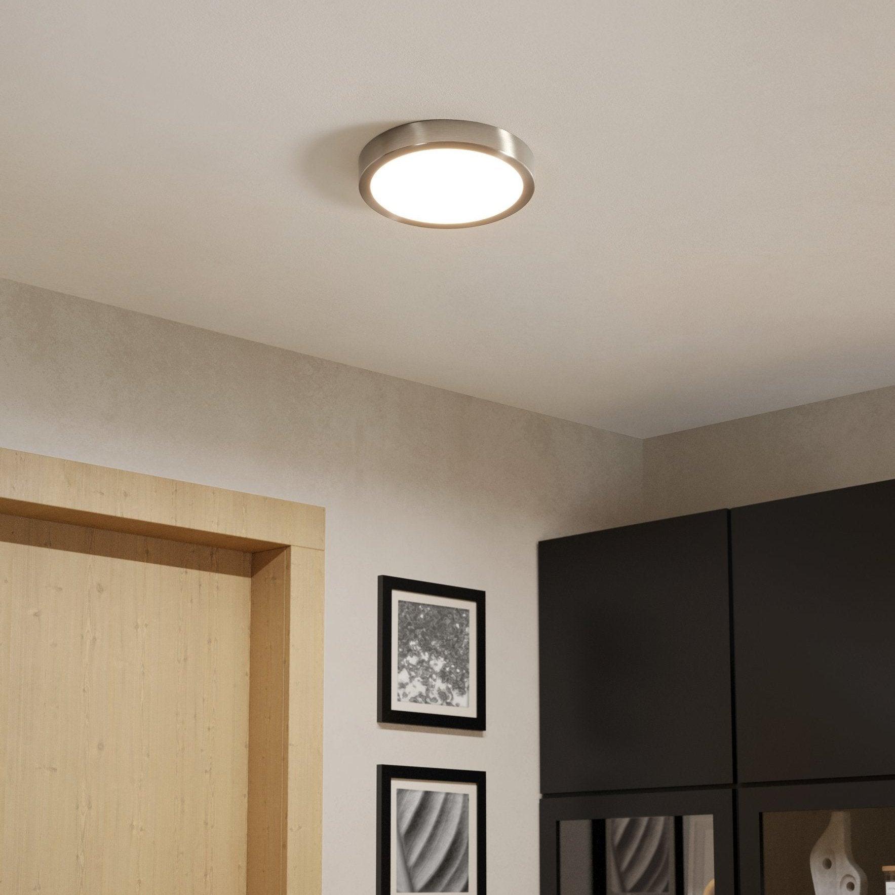 eglo fueva 5 led nickel flush ceiling light 21cm