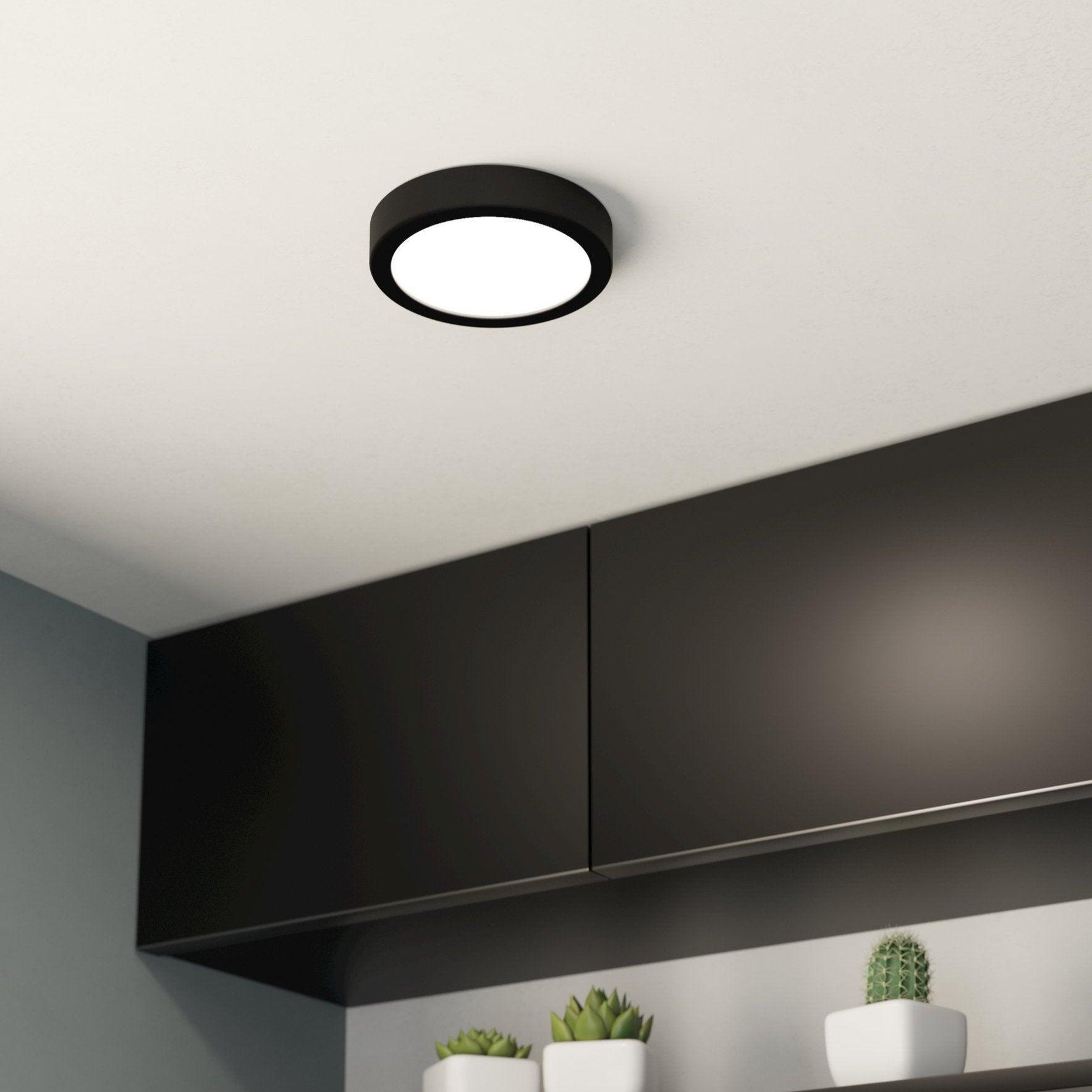eglo fueva 5 led black flush ceiling light 16cm
