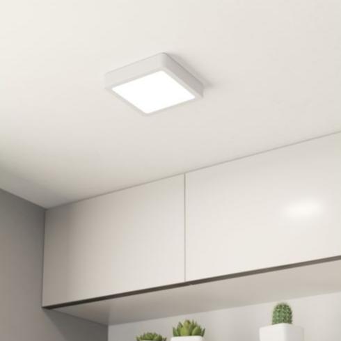 eglo fueva 5 led white square flush ceiling light 16cm
