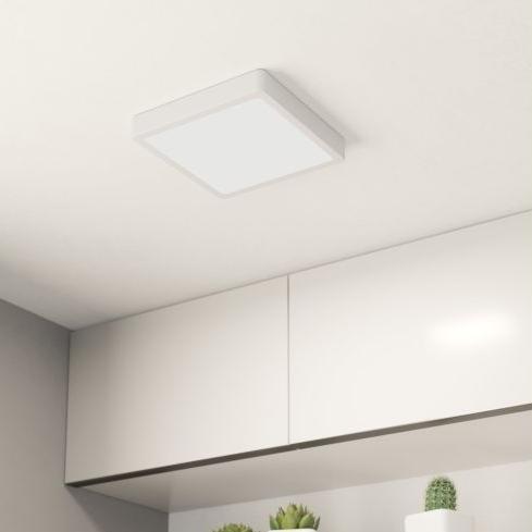 eglo fueva 5 led white square flush ceiling light 17w