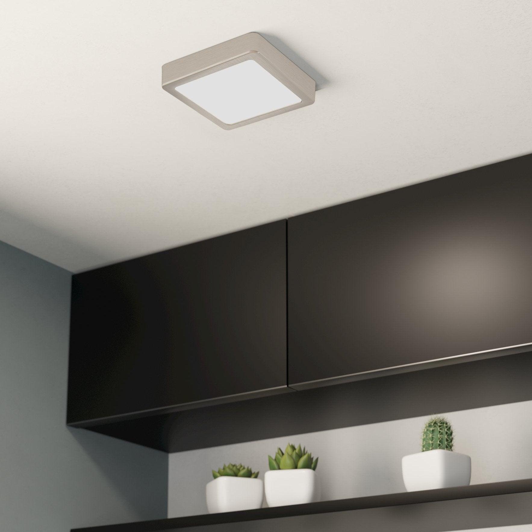 eglo fueva 5 led nickel square flush ceiling light 16cm