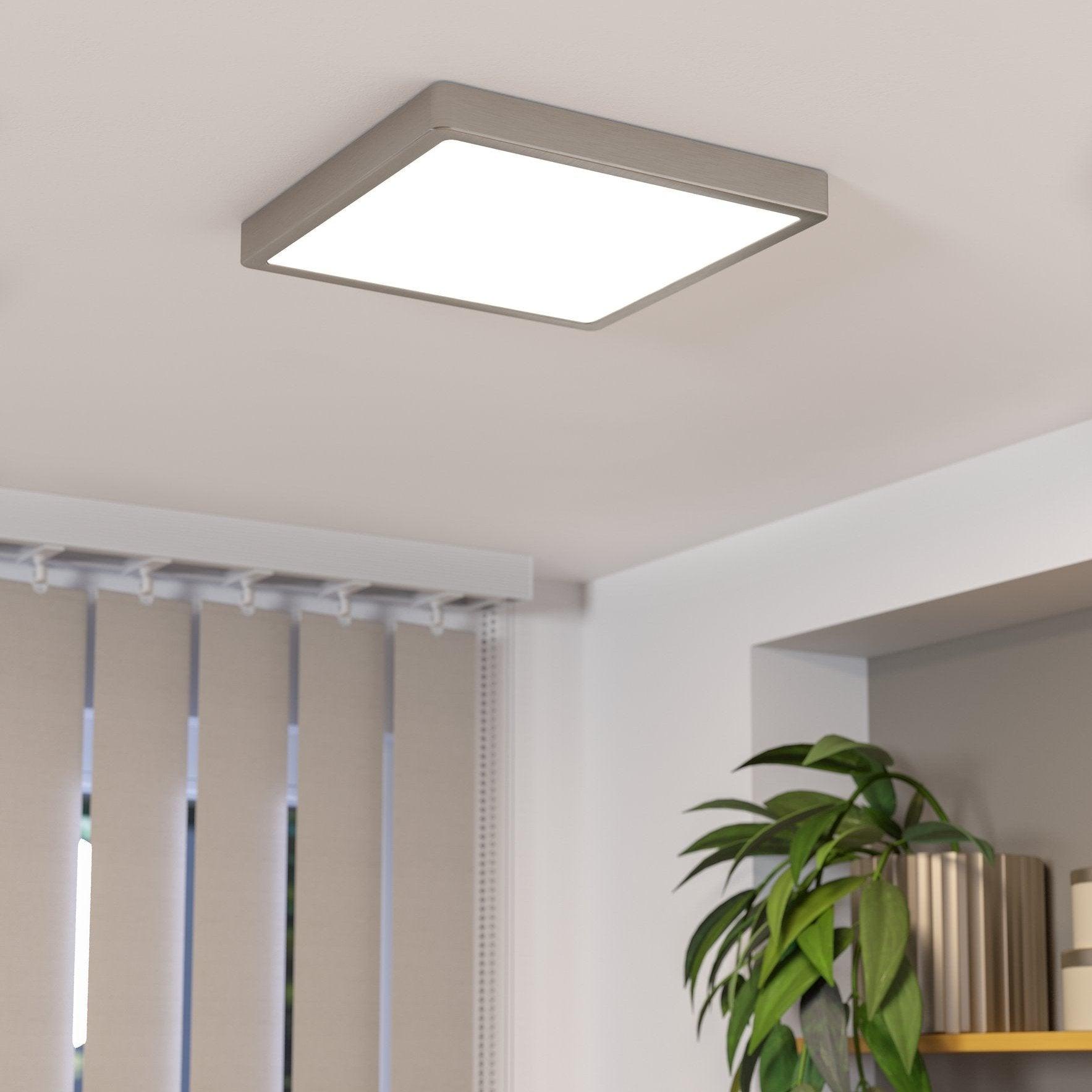 eglo fueva 5 led nickel square flush ceiling light 20 5w