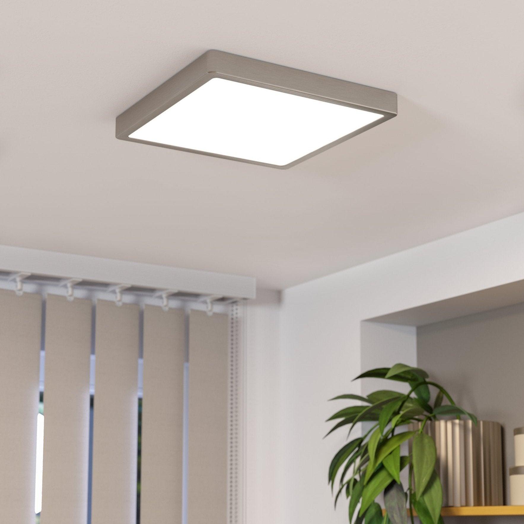 eglo fueva 5 led nickel square cool white flush 28 5cm
