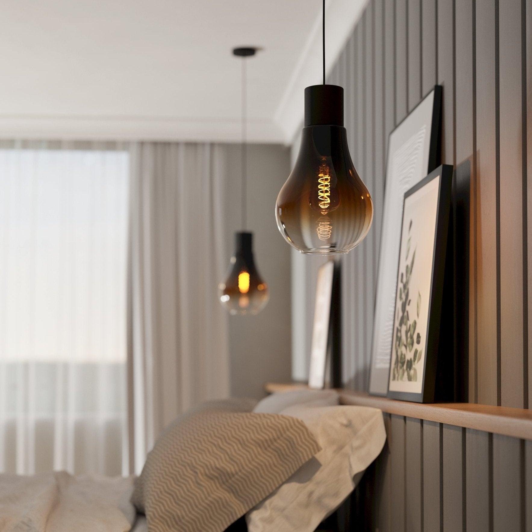 eglo chasely black brown ombre glass ceiling pendant light