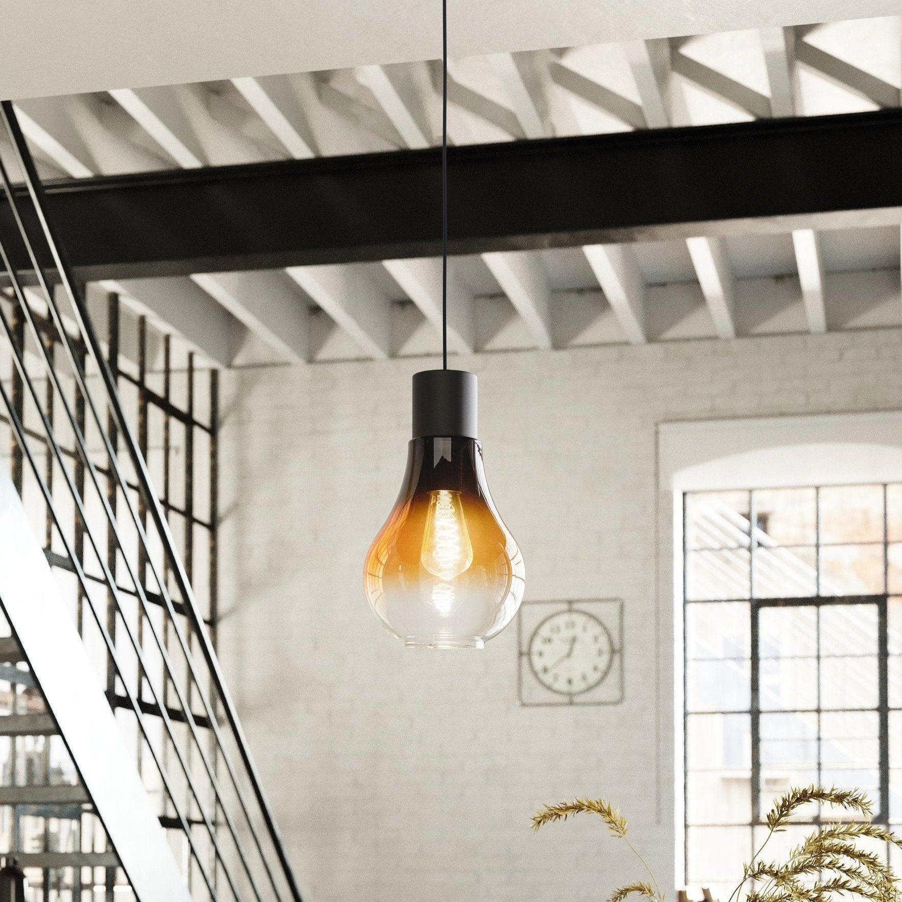 eglo chasely black brown ombre glass ceiling pendant light living room image