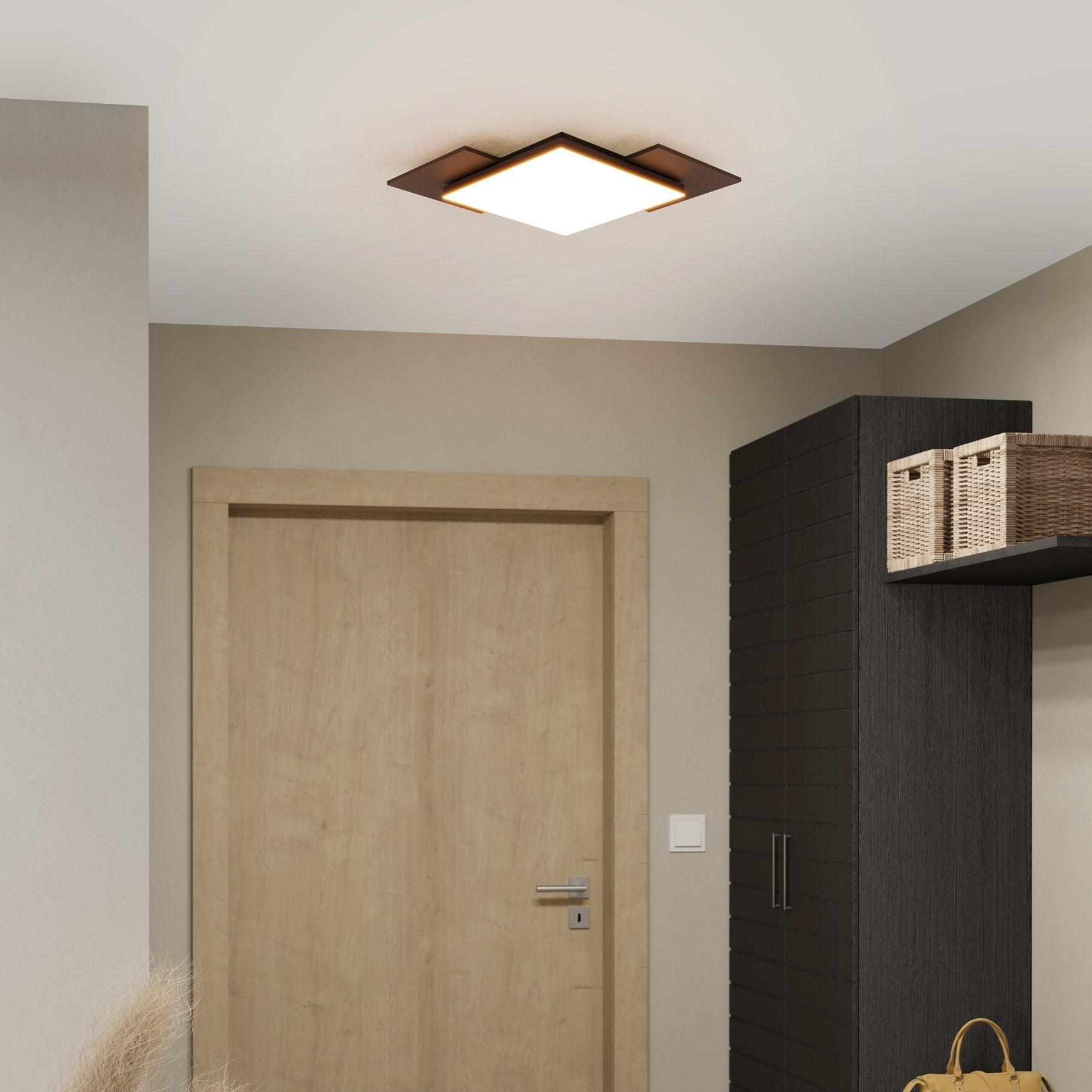 Eglo Tamuria LED Flush With Reversible Panels Black or Wood Panels