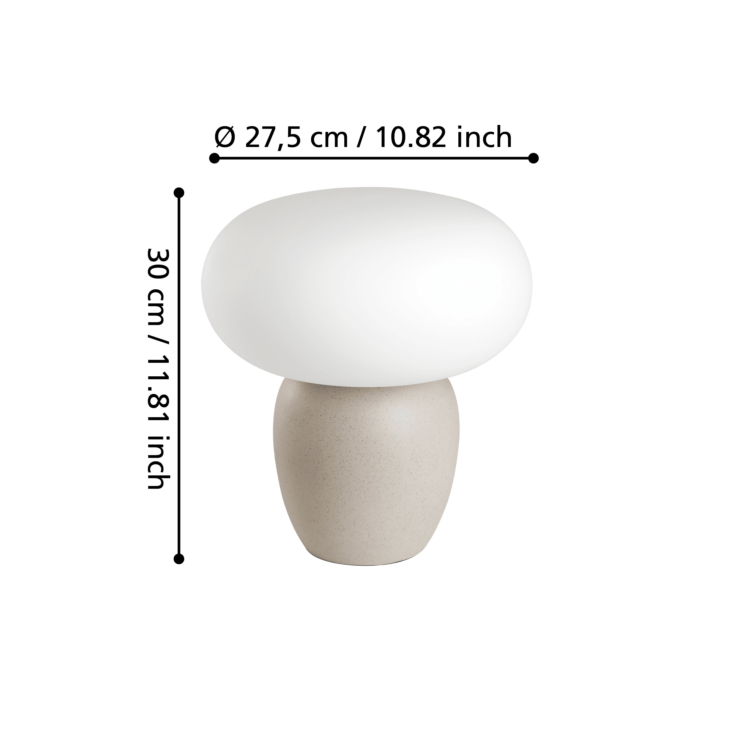 eglo cahuama brown ceramic table lamp satin white glass shade kitchen lighting