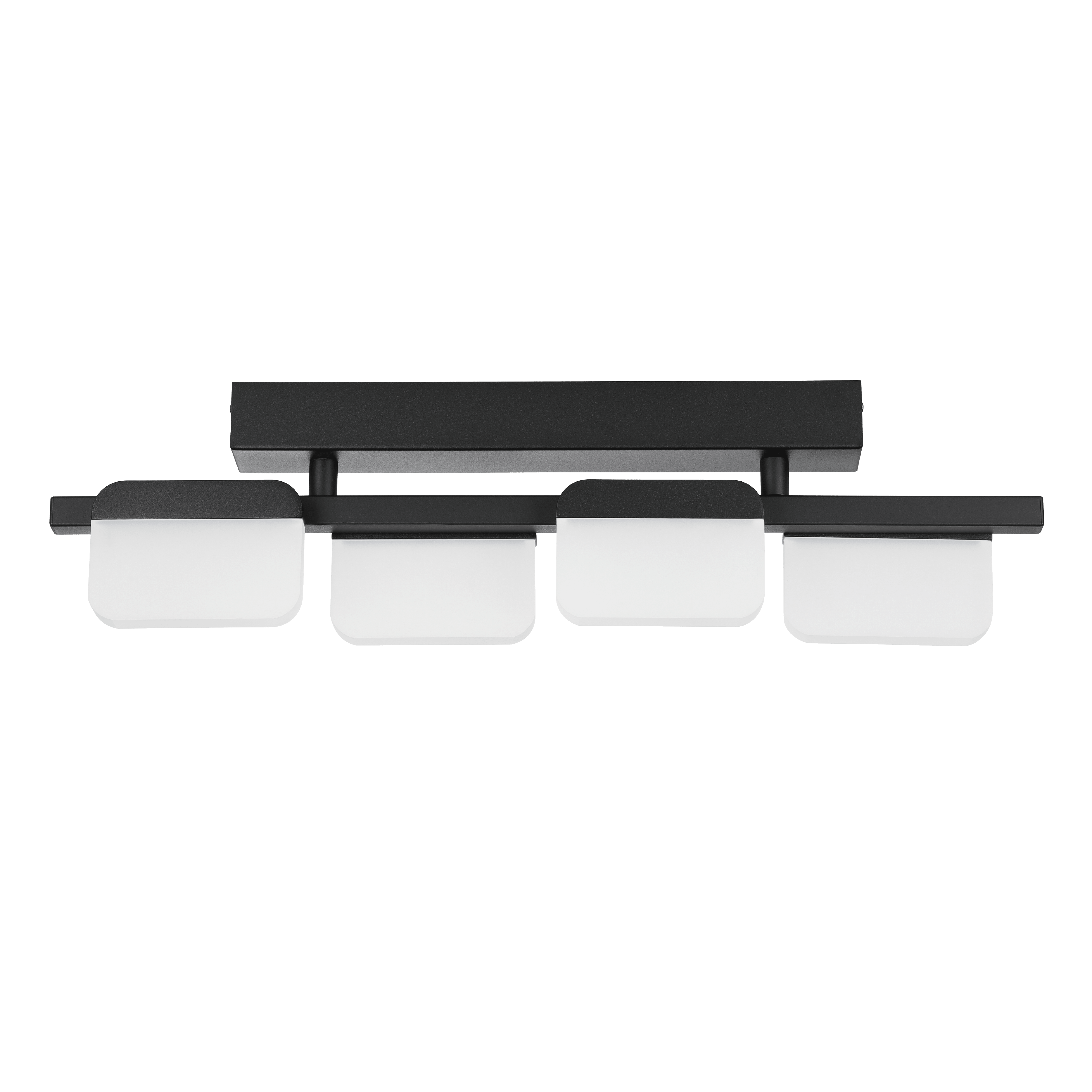 eglo ervidel 4 light black led ceiling flush acrylic shades living room close up