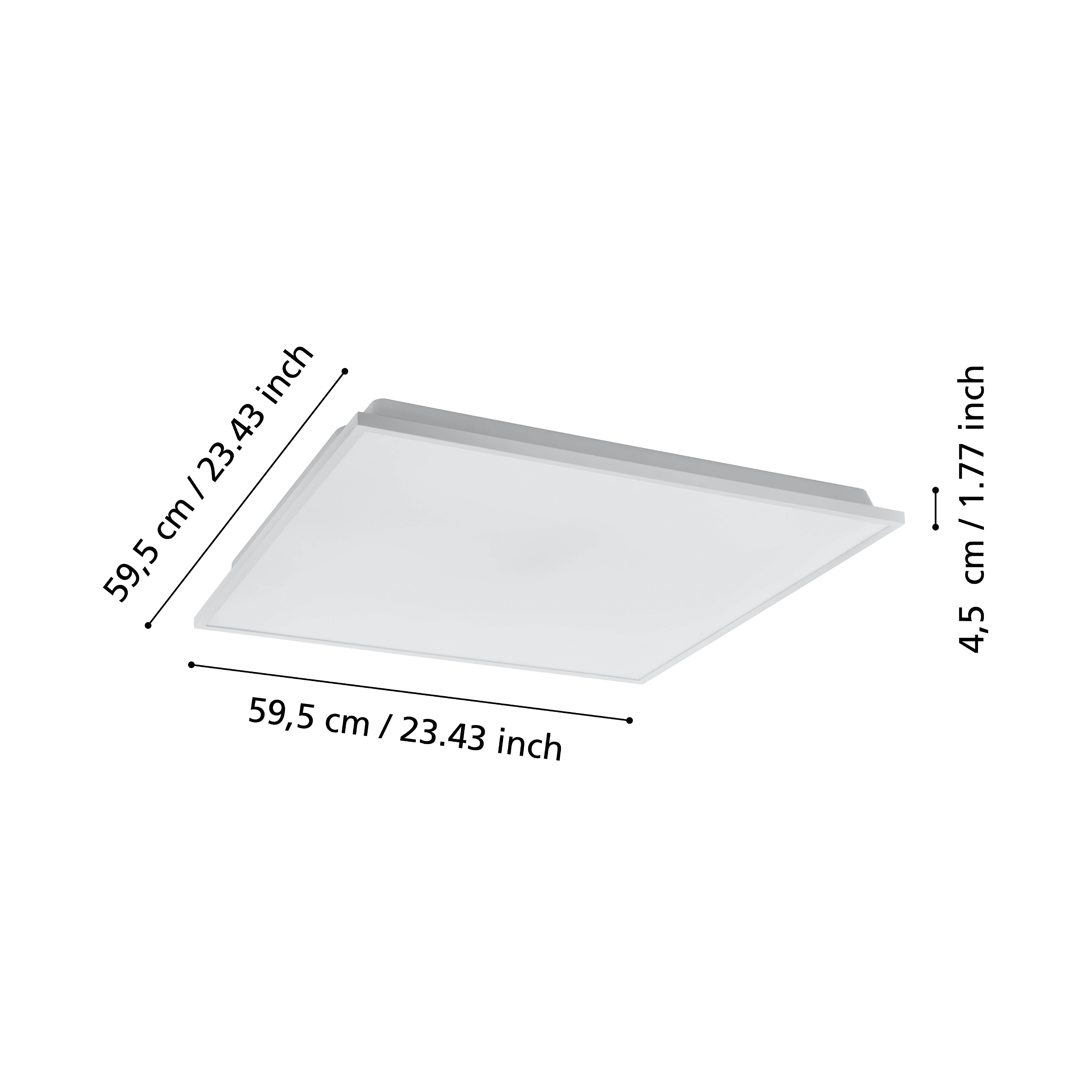 eglo connect herrora z white square smart led panel flush ceiling light living room close up