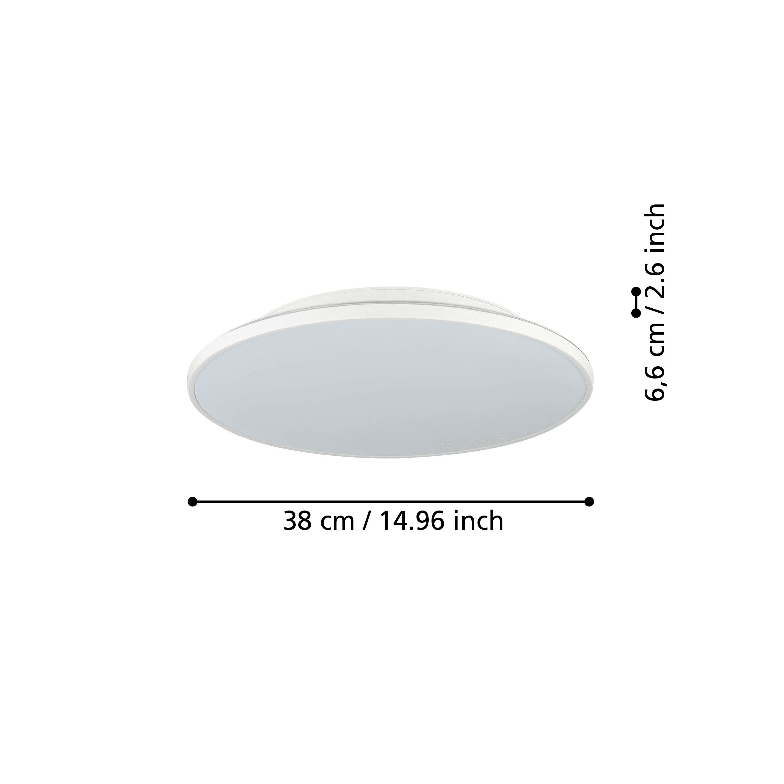 eglo crespillo white led round flush ceiling light 38cm kitchen lighting
