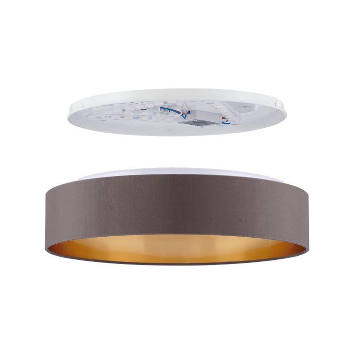 eglo maserlo 2 round cappuccino gold fabric flush ceiling light kitchen lighting