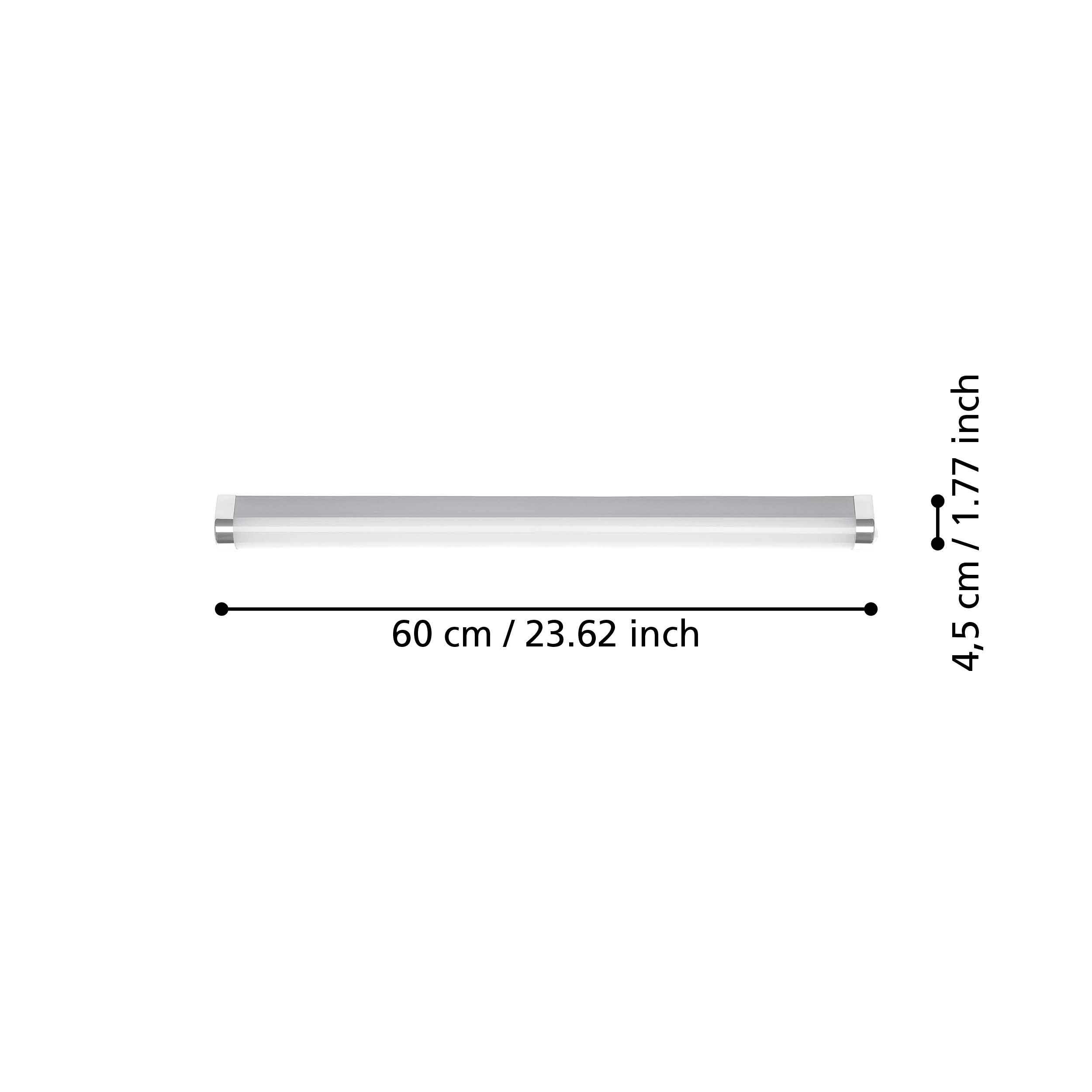 eglo tragacete 1 ip44 chrome bathroom wall mirror light 60cm living room close up