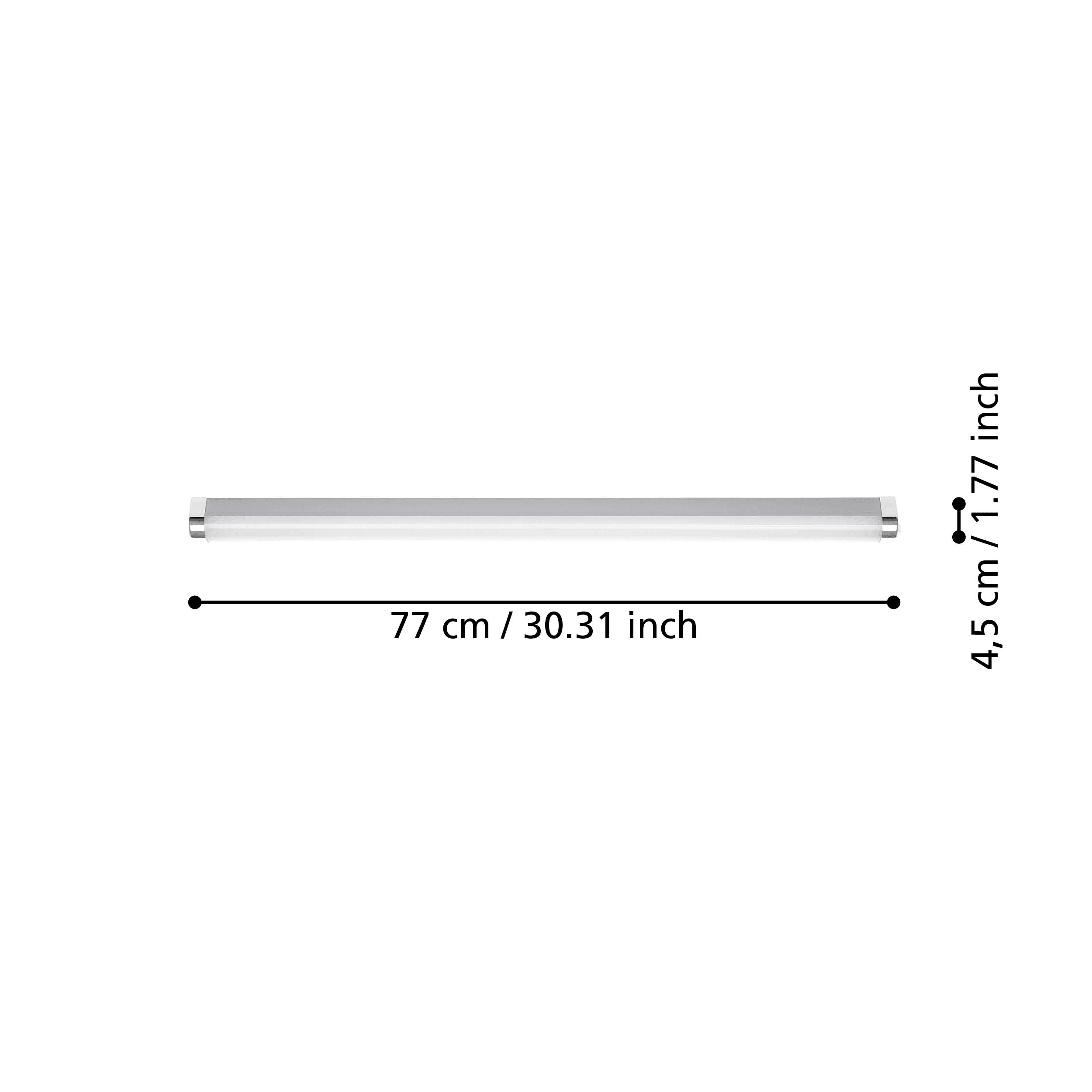 eglo tragacete 1 ip44 chrome bathroom wall mirror light 77cm living room close up