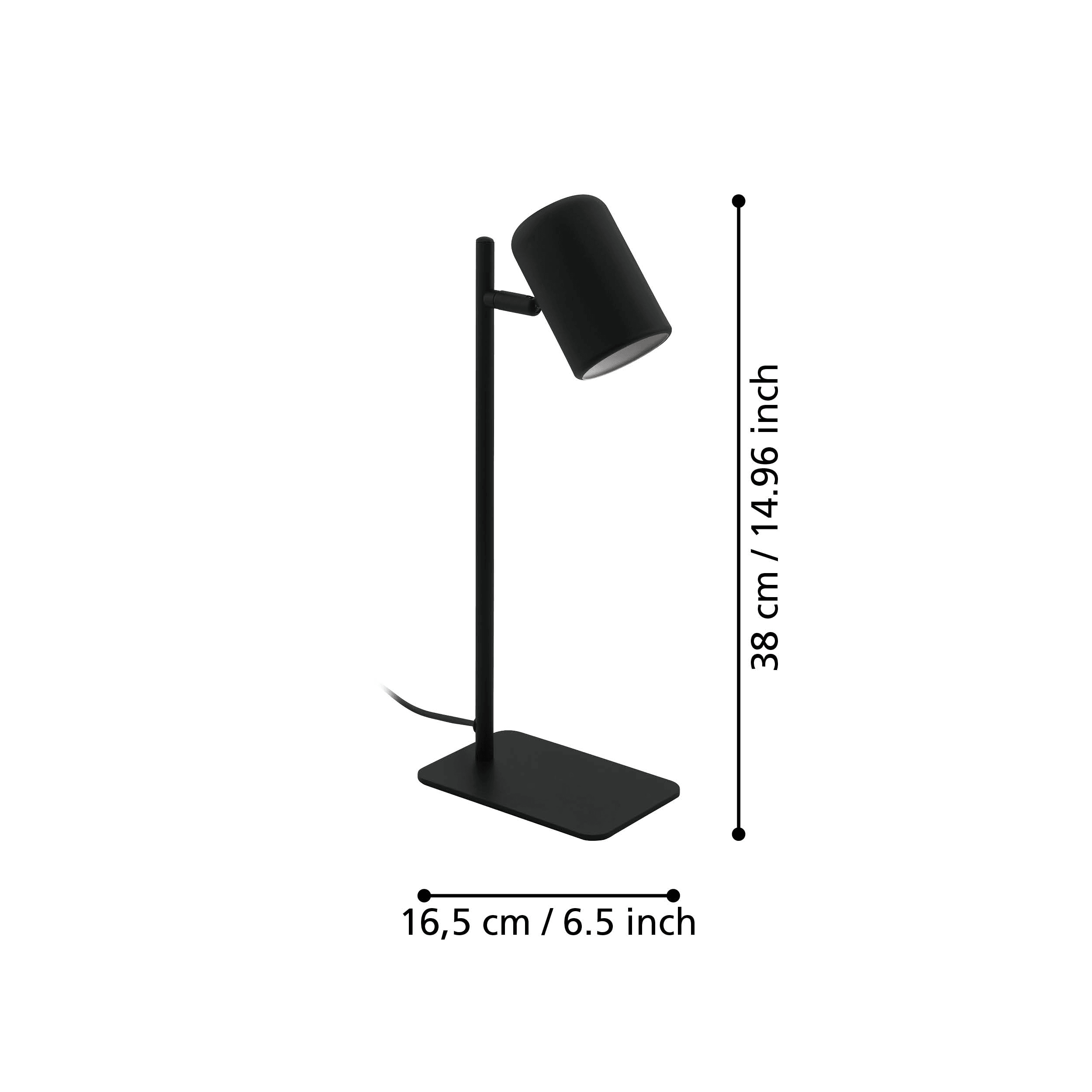 eglo ceppino black metal table lamp living room close up
