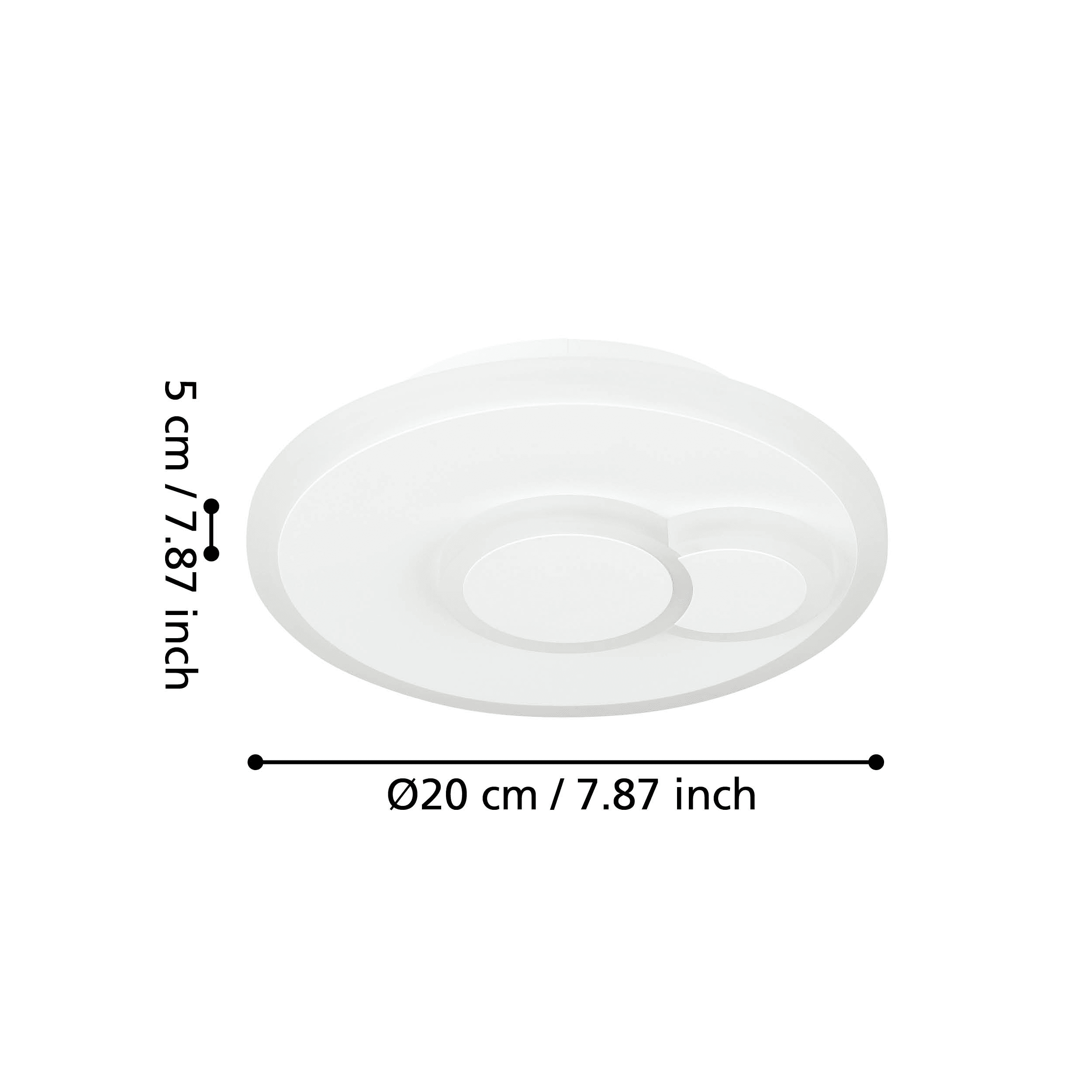 eglo cadegal white round led flush ceiling light living room close up