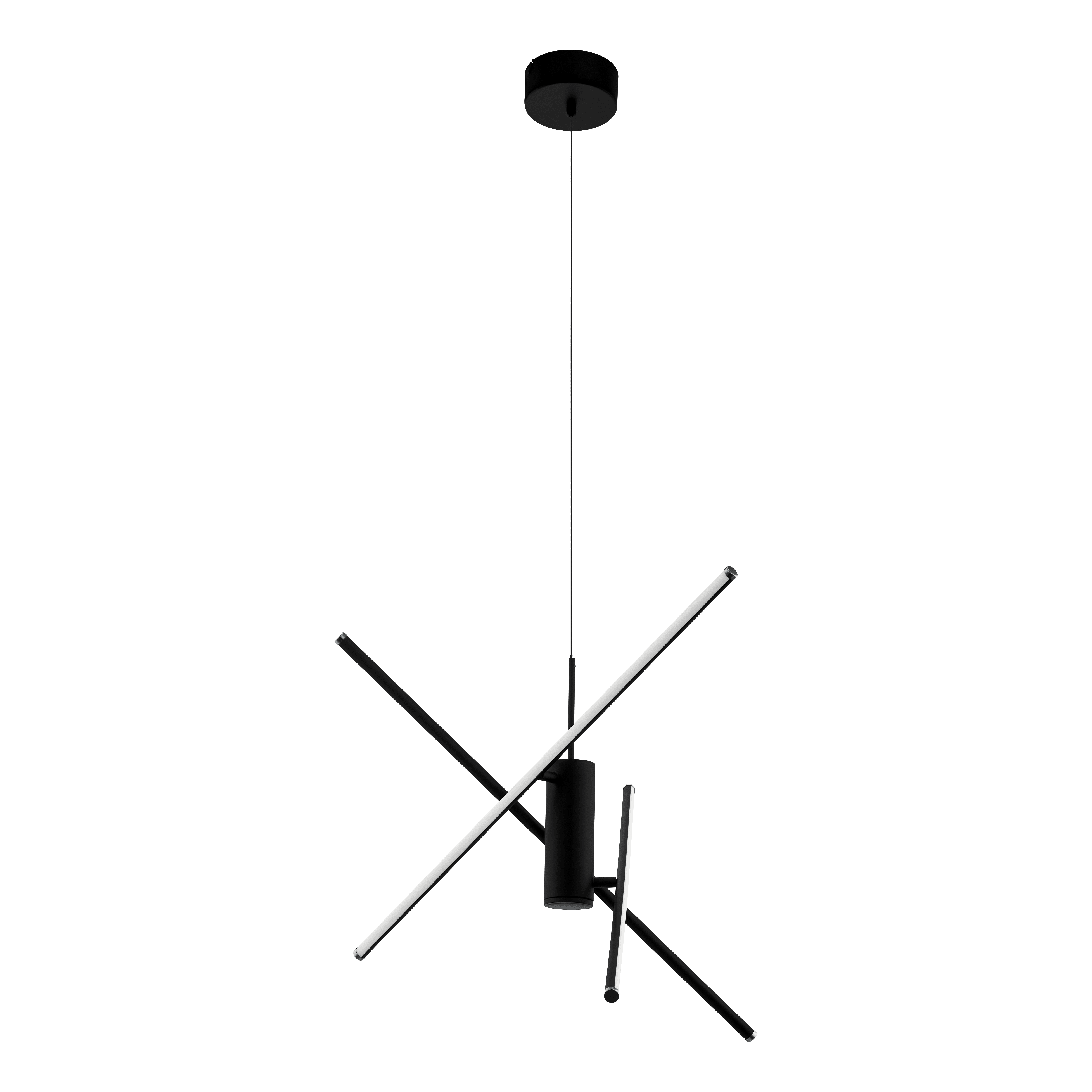 eglo salitre black modern led ceiling pendant living room close up
