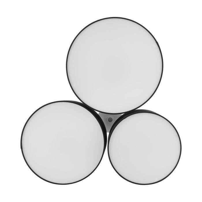 eglo pastore 2 ceiling flush with 3 black fabric shades hallway lighting