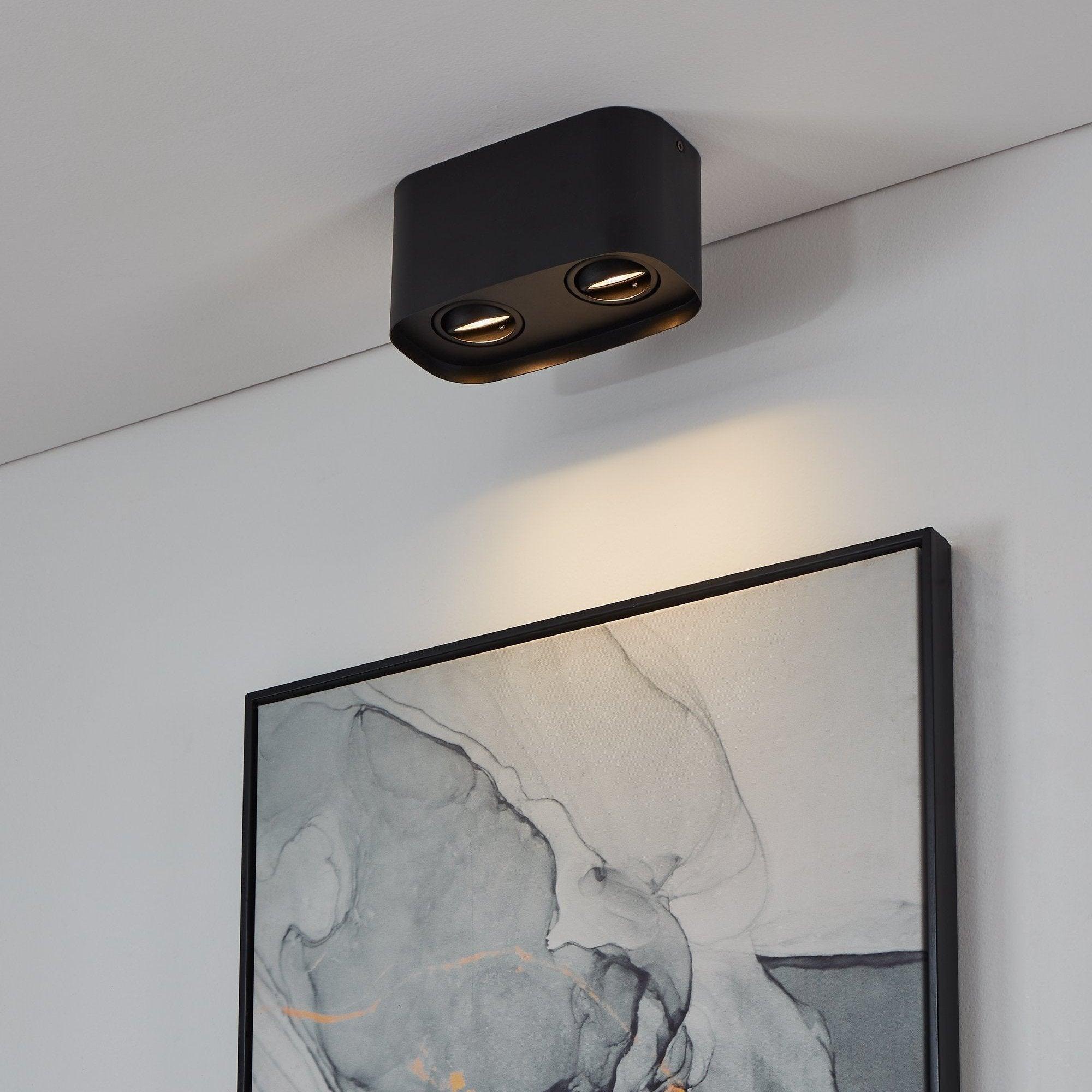 eglo connect caminales z 2 light smart square black flush ceiling light