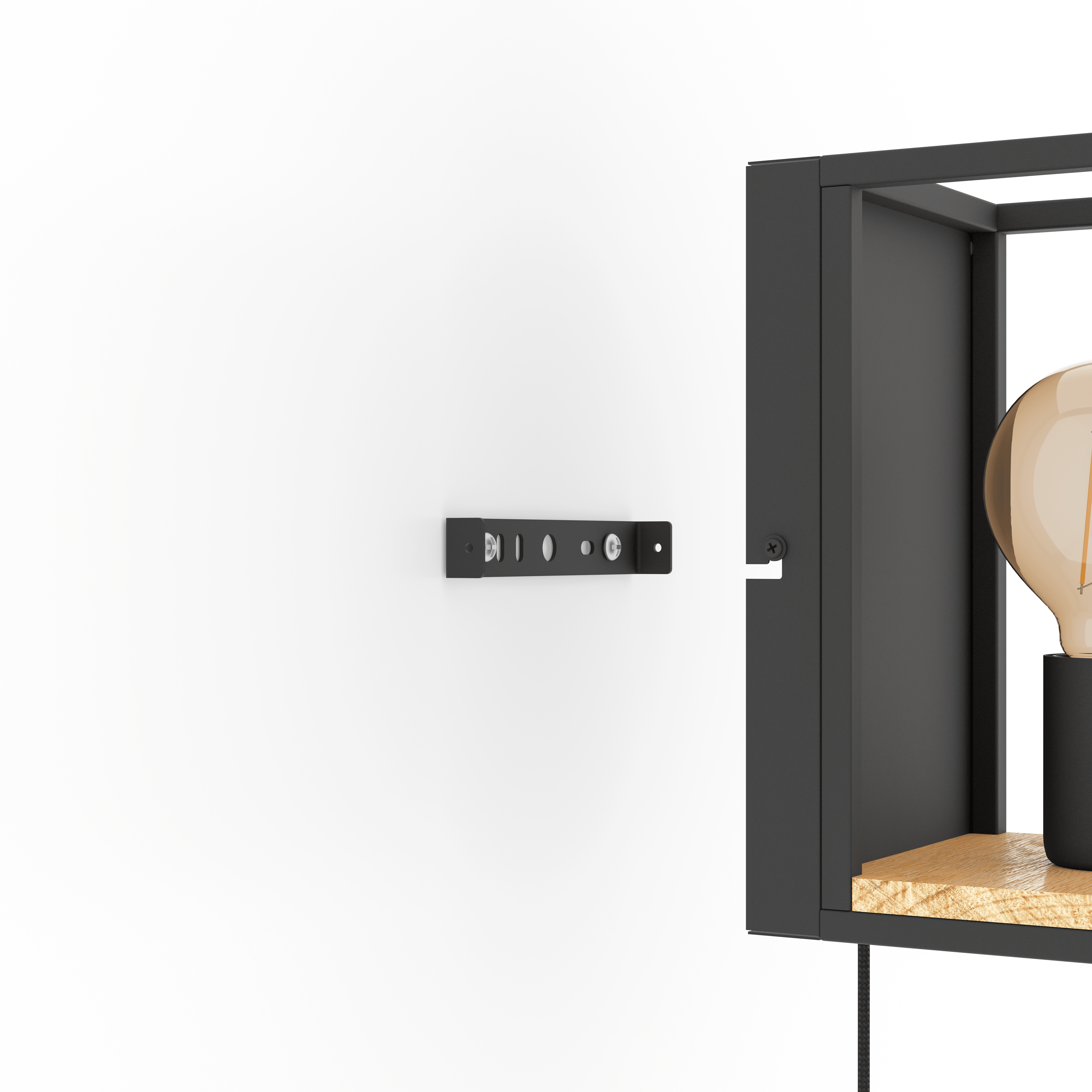 eglo libertad black rectangular metal wall light Kitchen Lighting Close Up