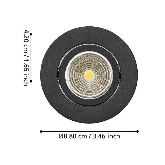 eglo saliceto black metal recessed downlight kitchen lighting