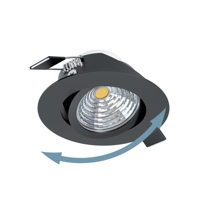 eglo saliceto black metal recessed downlight Kitchen Lighting Close Up