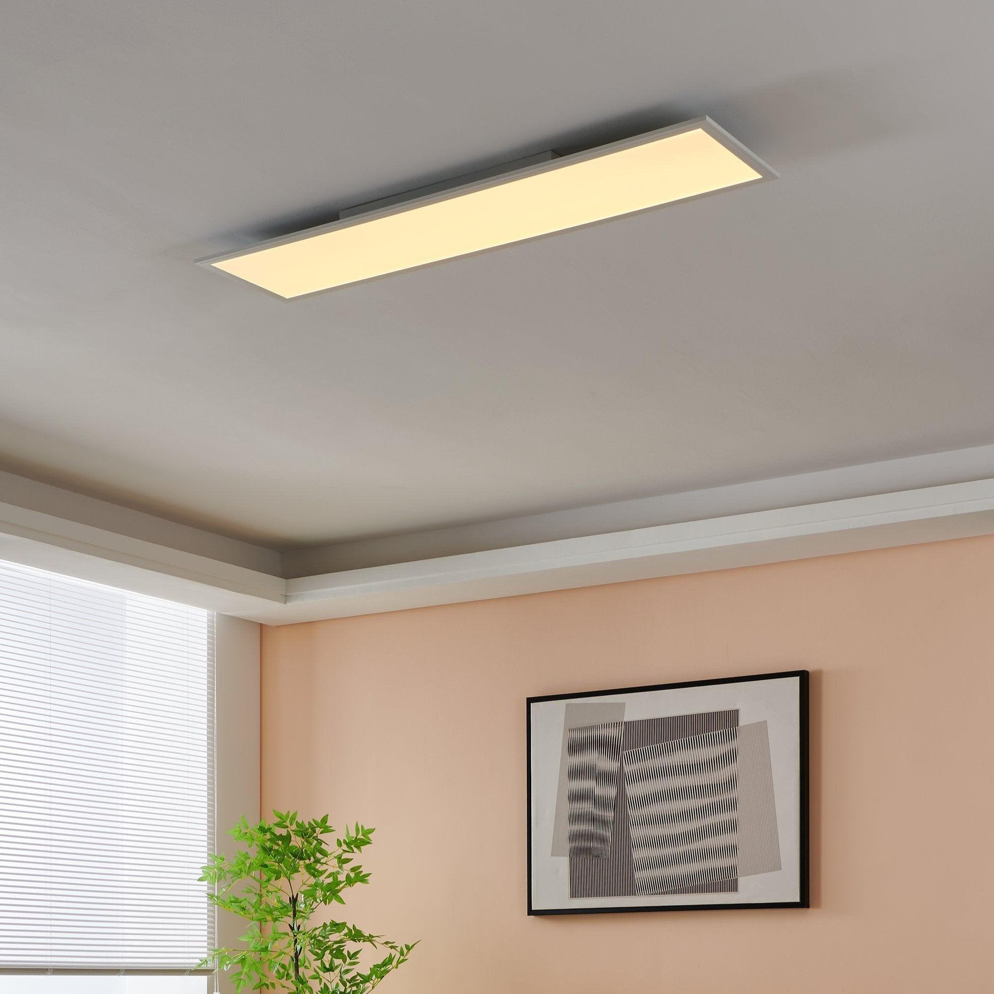 eglo connect salobrena z smart white rectangular panel led ceiling flush