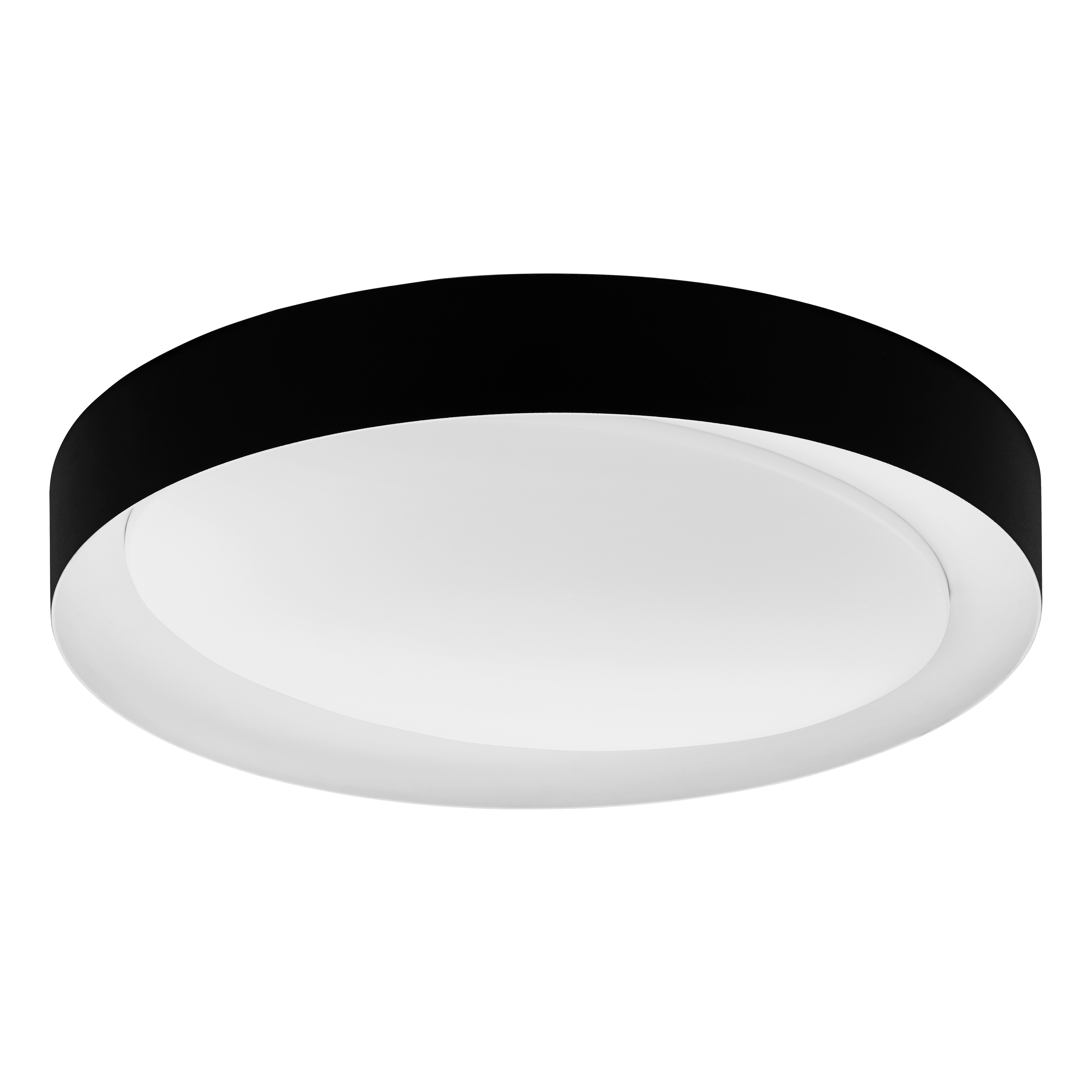 eglo laurito black surround circular led ceiling flush 49cm living room image