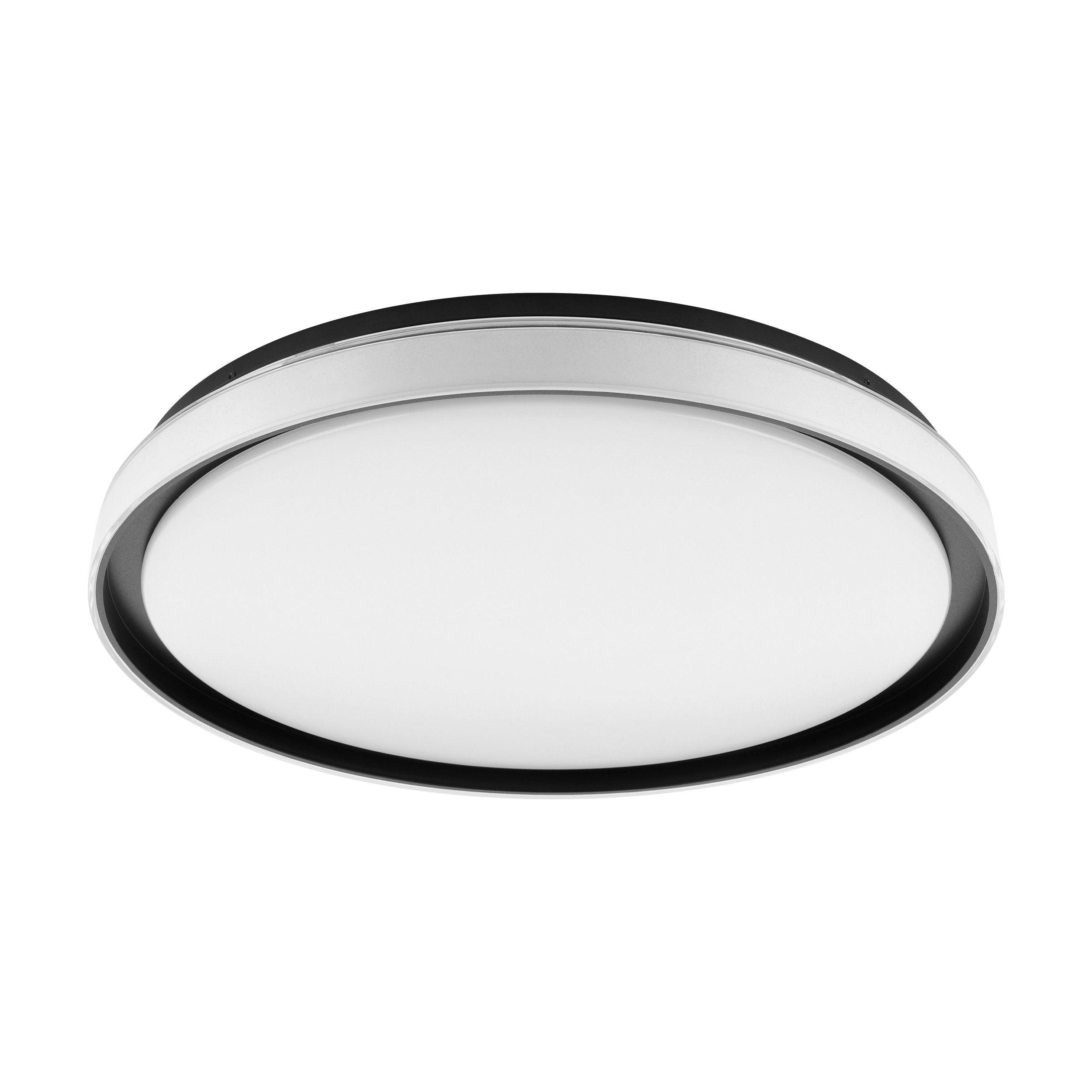 eglo seluci black surround circular led flush ceiling light 49cm living room image