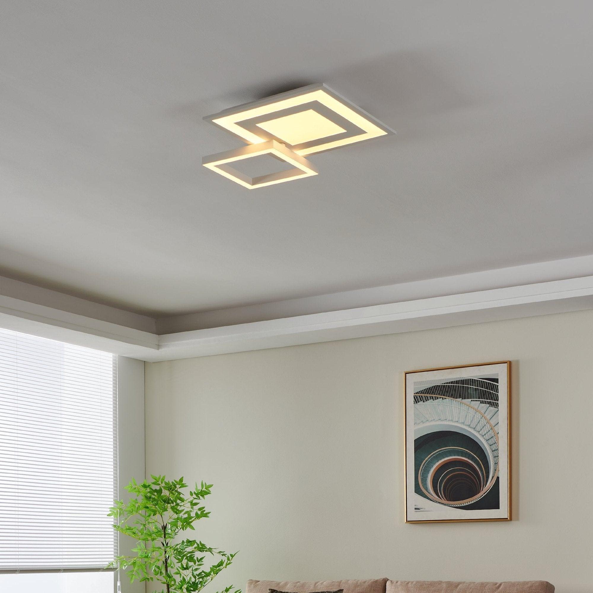 eglo connect savatarila z smart modern led square white ceiling flush