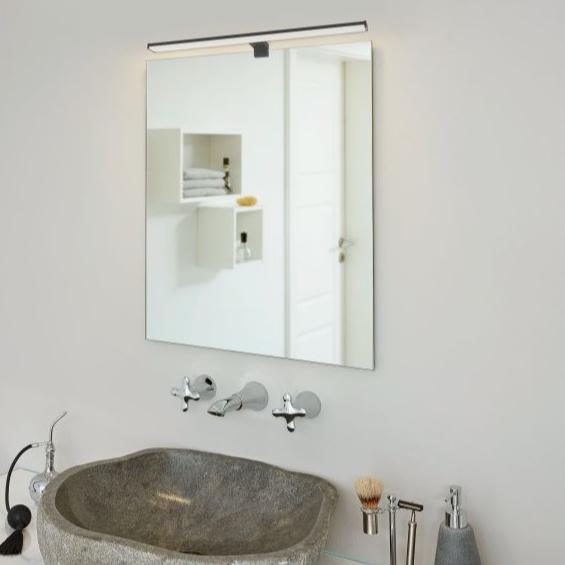 eglo pandella 2 ip44 black led bathroom wall mirror 60cm