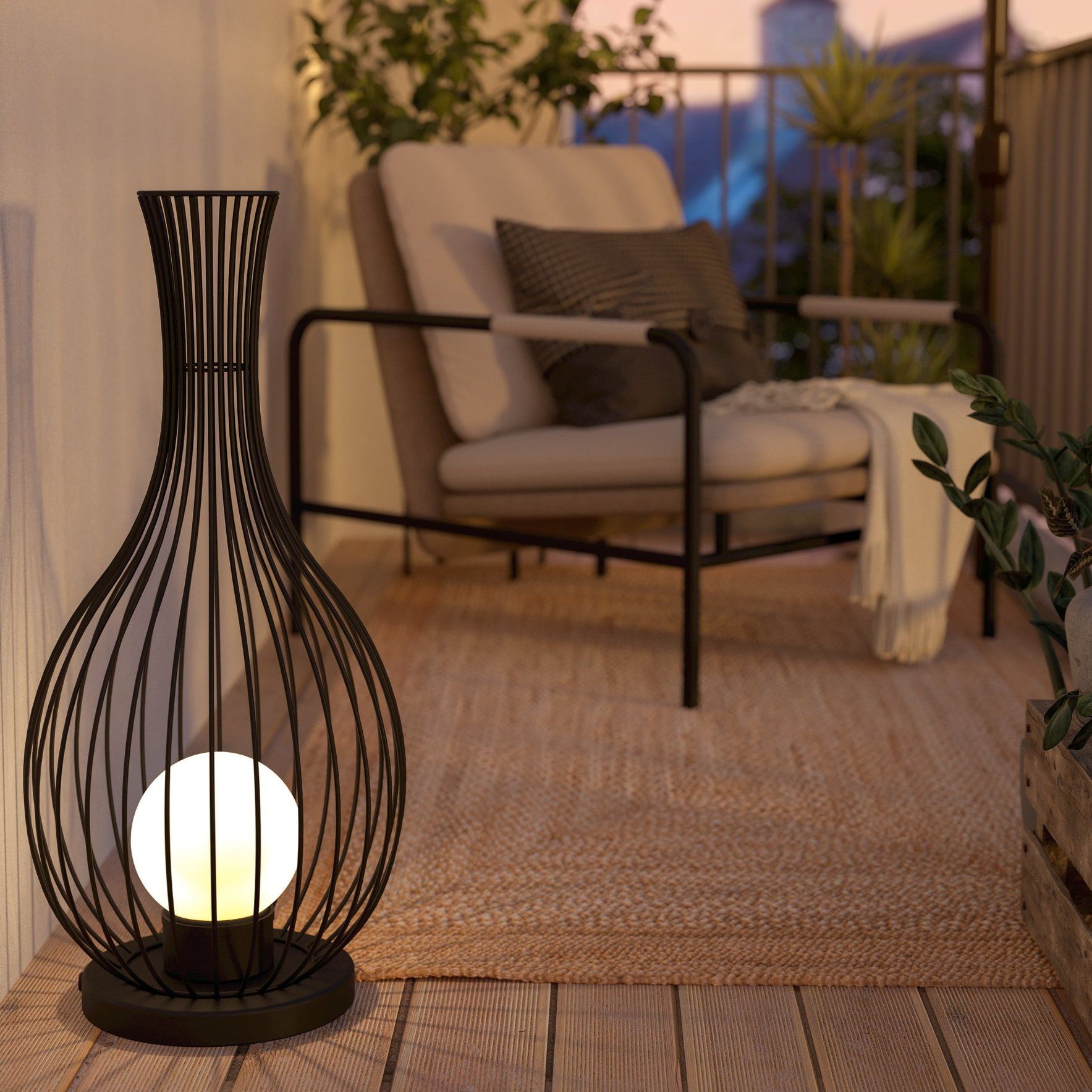 Eglo Fossombrone Black Vase Shape IP65 Outdoor Floor Light