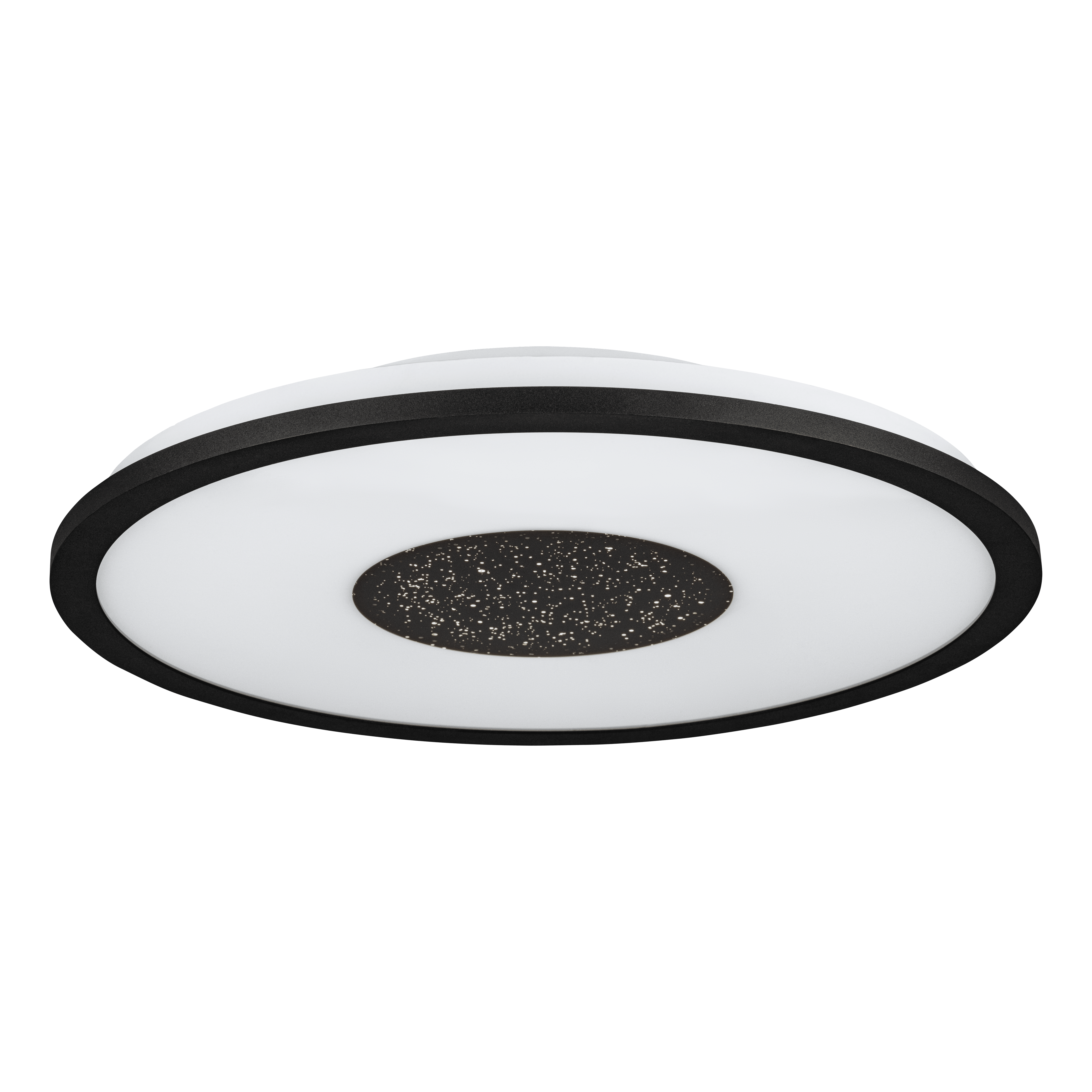 eglo marmorata led black white round ceiling flush living room close up