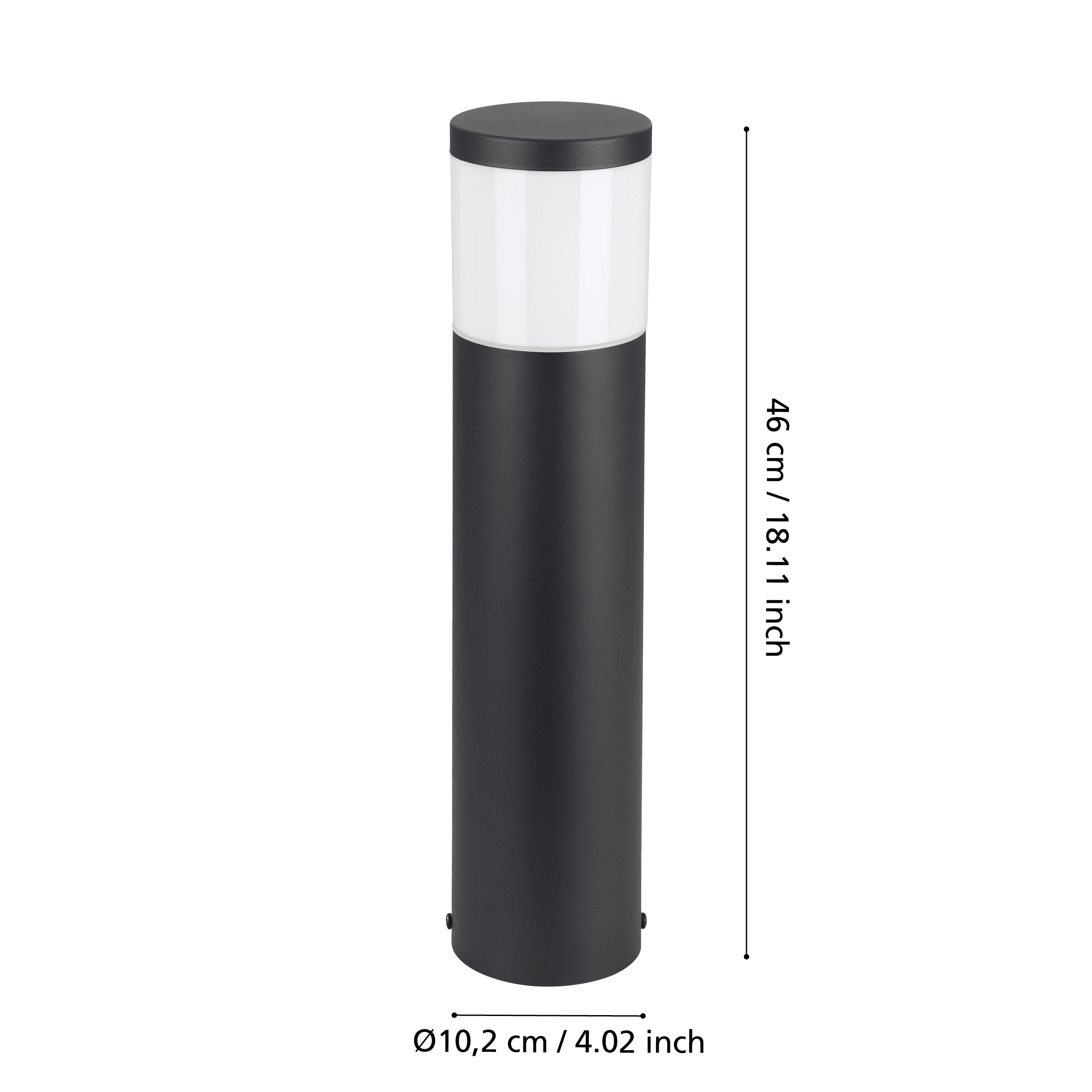 eglo basalgo z smart black led pedestal light living room close up