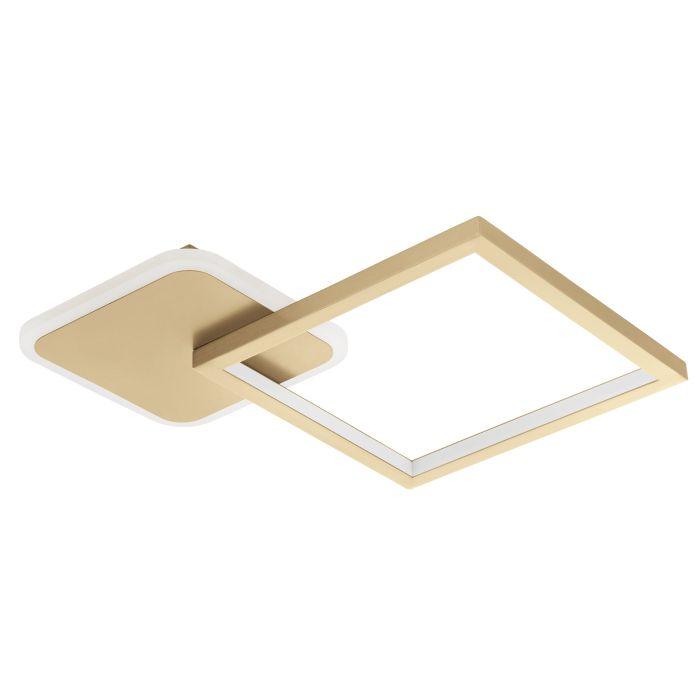 eglo gafares led square gold ceiling flush remote controlled living room close up