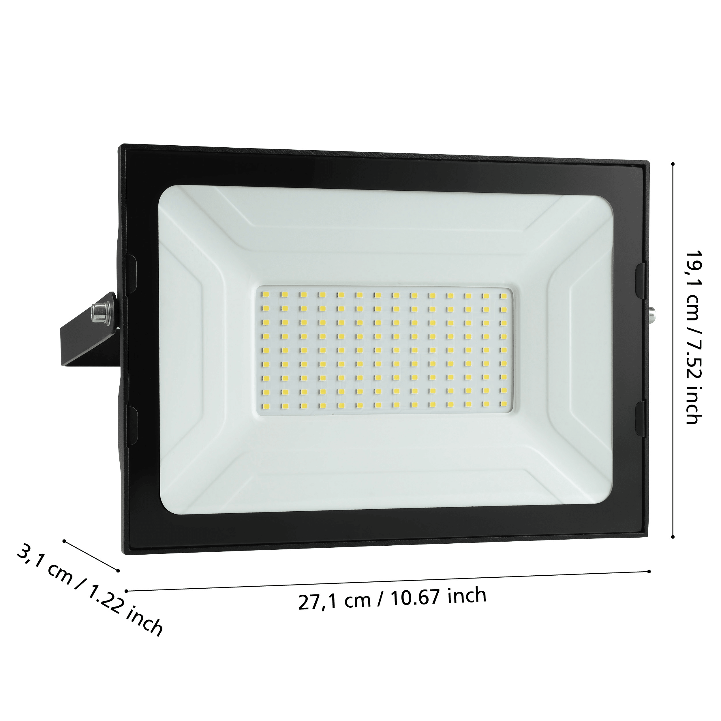 eglo faedo 3 black outdoor flood light ip65 living room close up