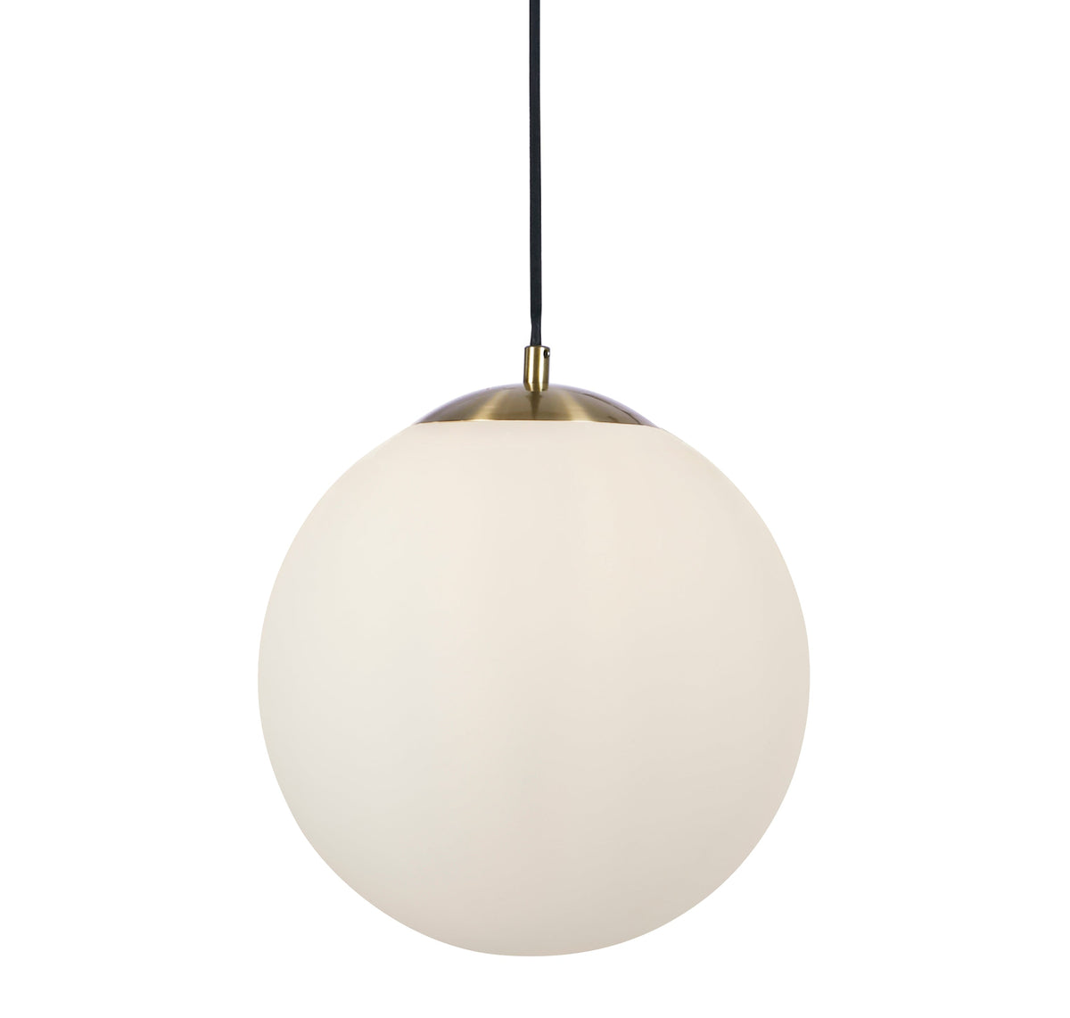 Searchlight Atom II Brass Pendant - Opal Glass Globe Shade - 30cm-warehouse-180926