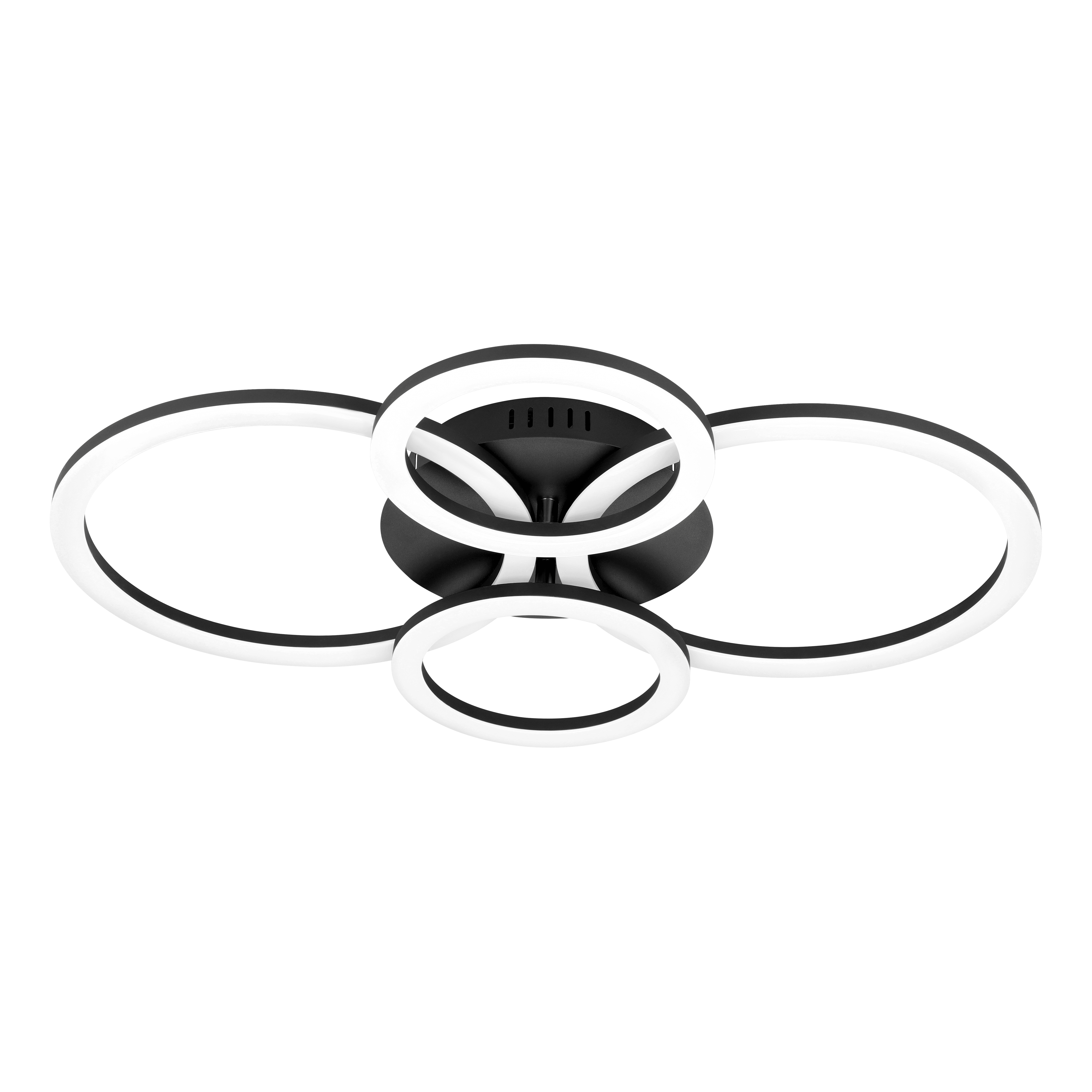 eglo connect parrapos z smart led black white flush 4 circle design living room close up