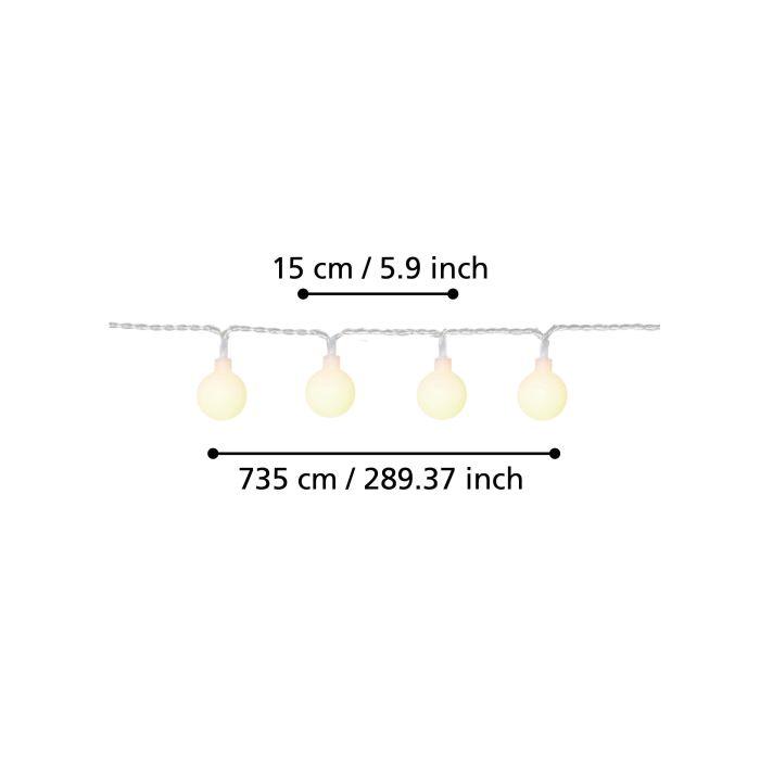 eglo libisa 50 light white bulb festoon outdoor party set ip44 Kitchen Lighting Close Up