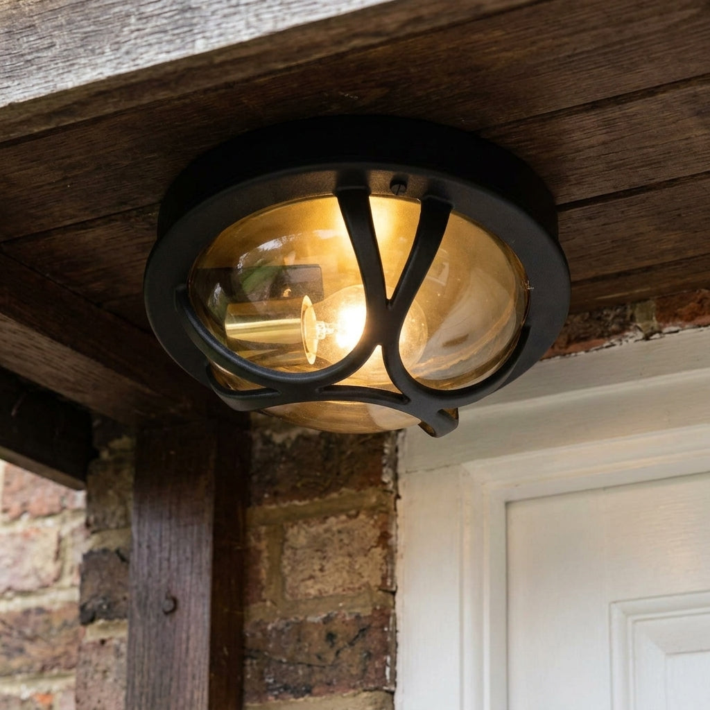 Oaks Holford Black Outdoor Porch Ceiling Light