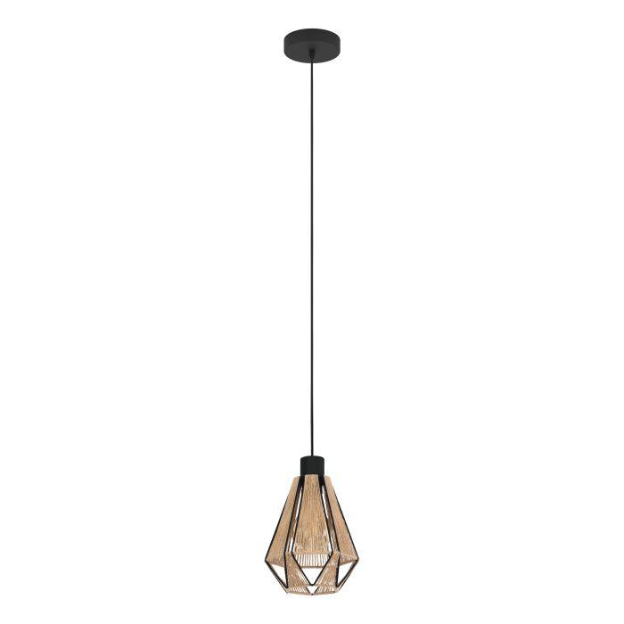 eglo adwickle black metal wire hemp ceiling pendant kitchen lighting