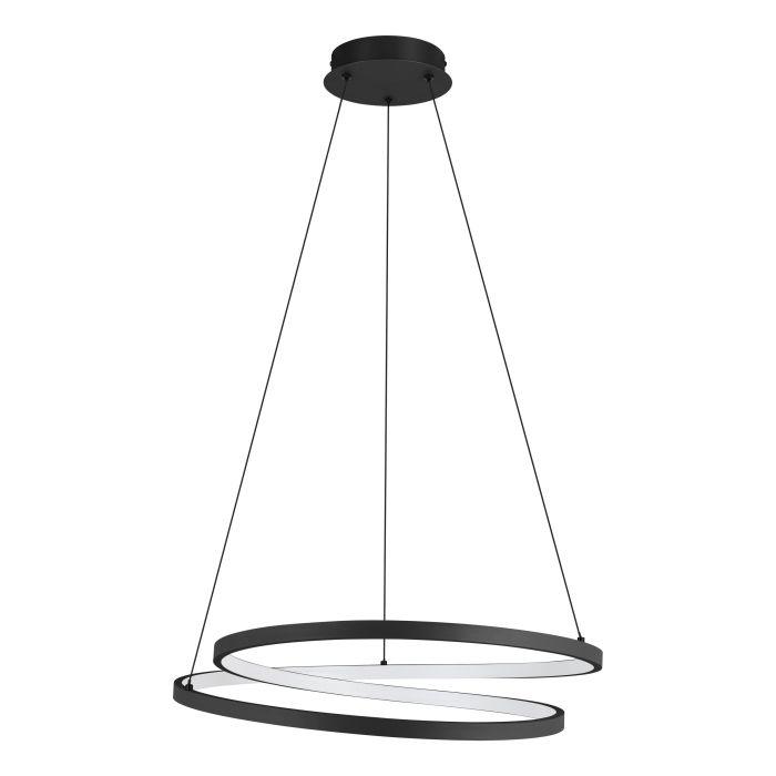 eglo ruotale led black curved ceiling pendant living room image