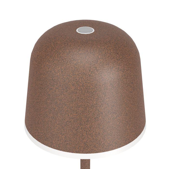 eglo mannera rust brown cordless led outdoor table lamp hallway lighting