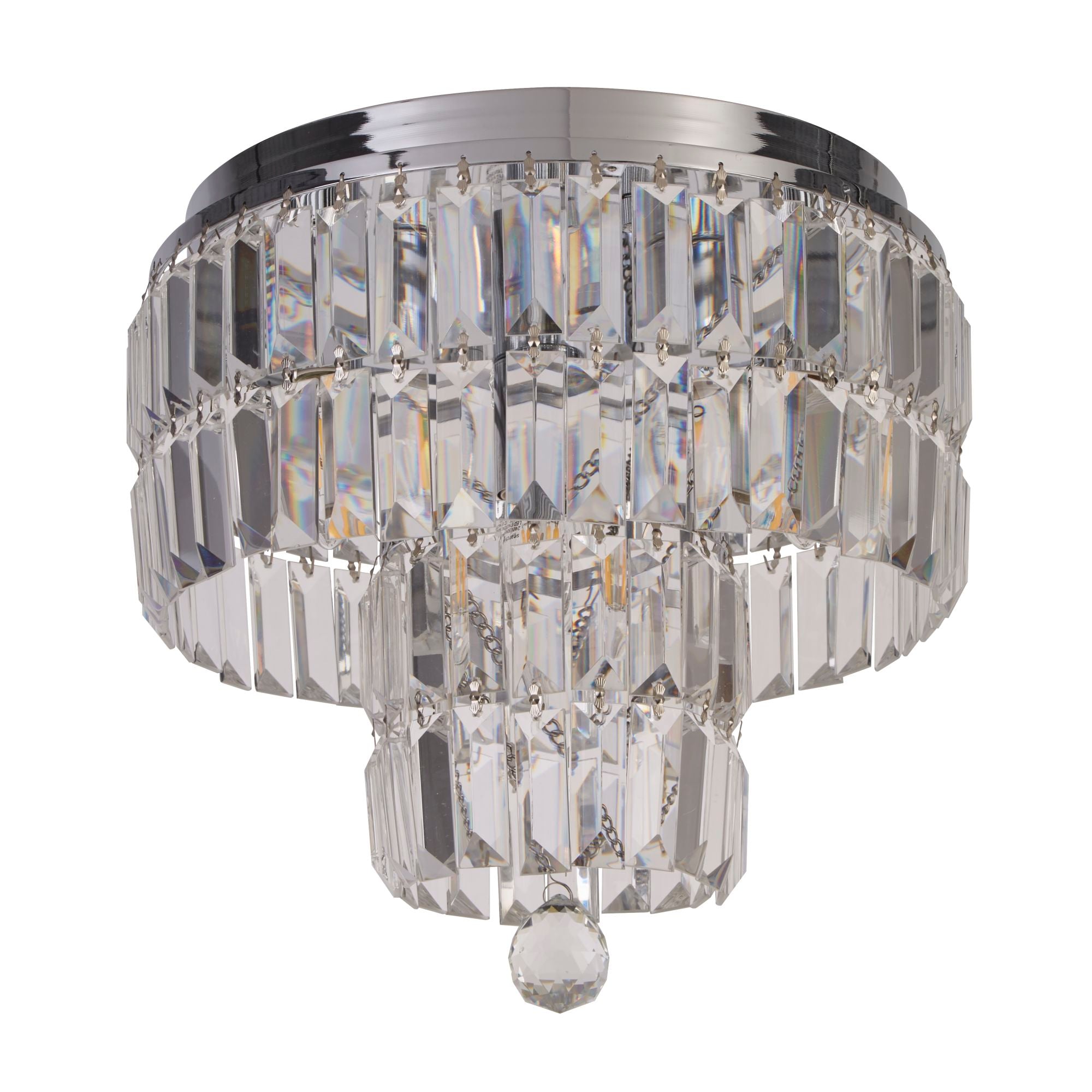 Searchlight Empire 4 Light Chrome & Crystal Flush