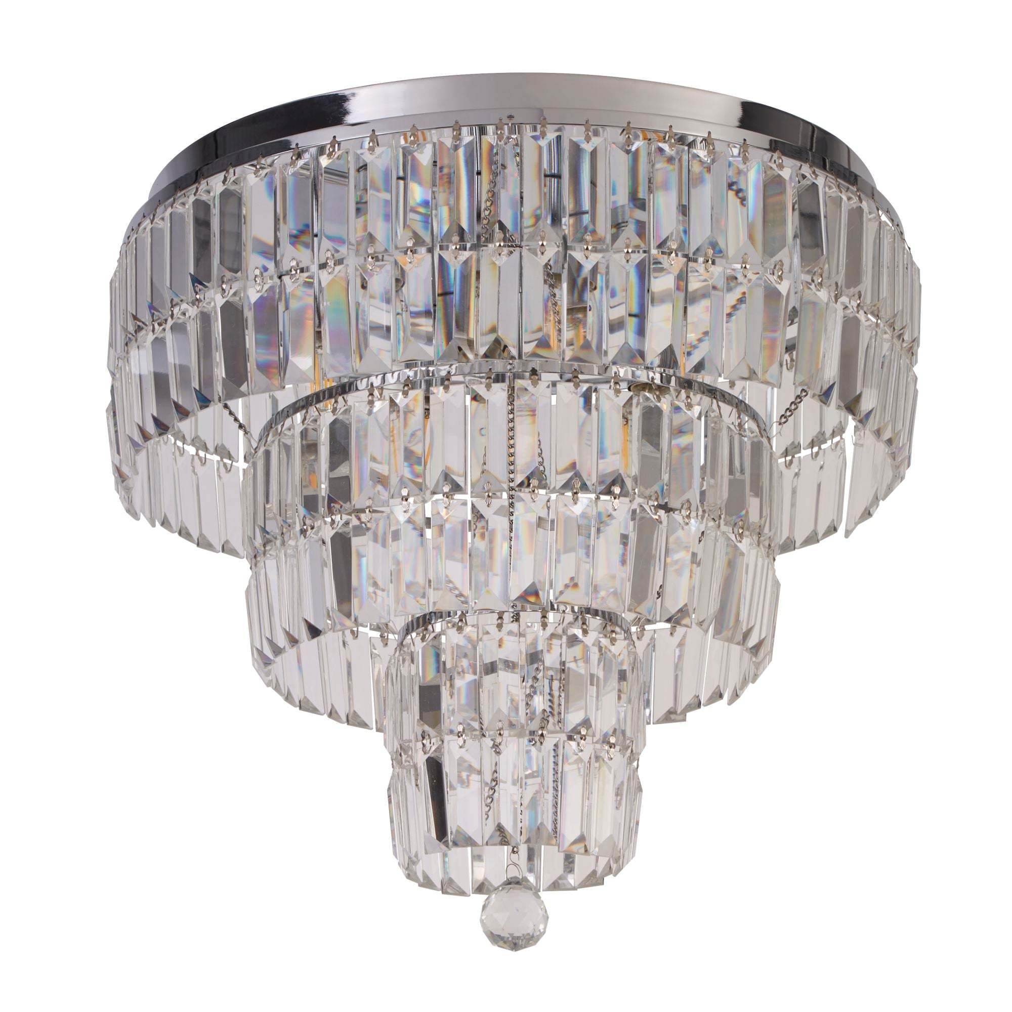 Searchlight Empire 6 Light Chrome & Crystal Flush