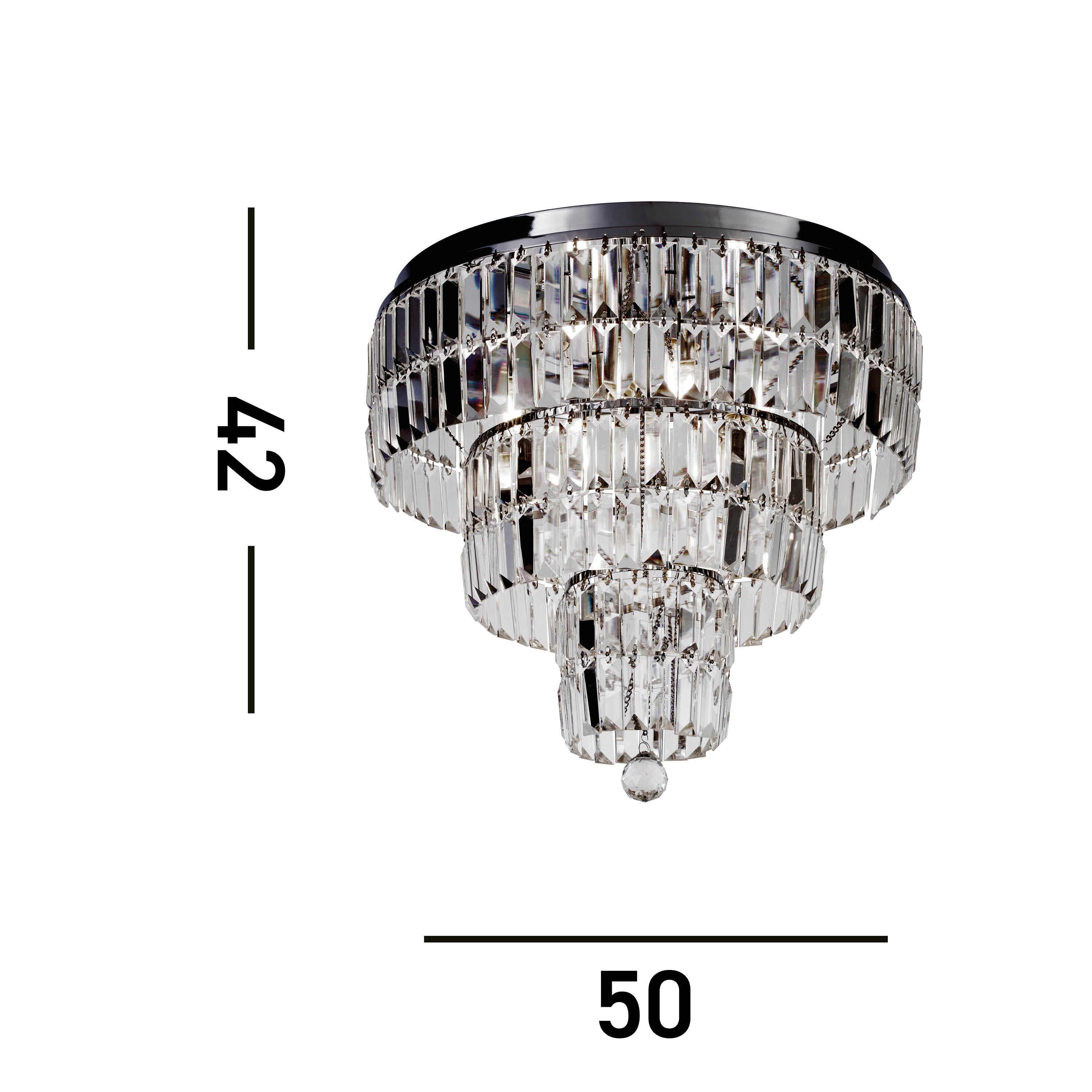 Searchlight Empire 6 Light Chrome & Crystal Flush