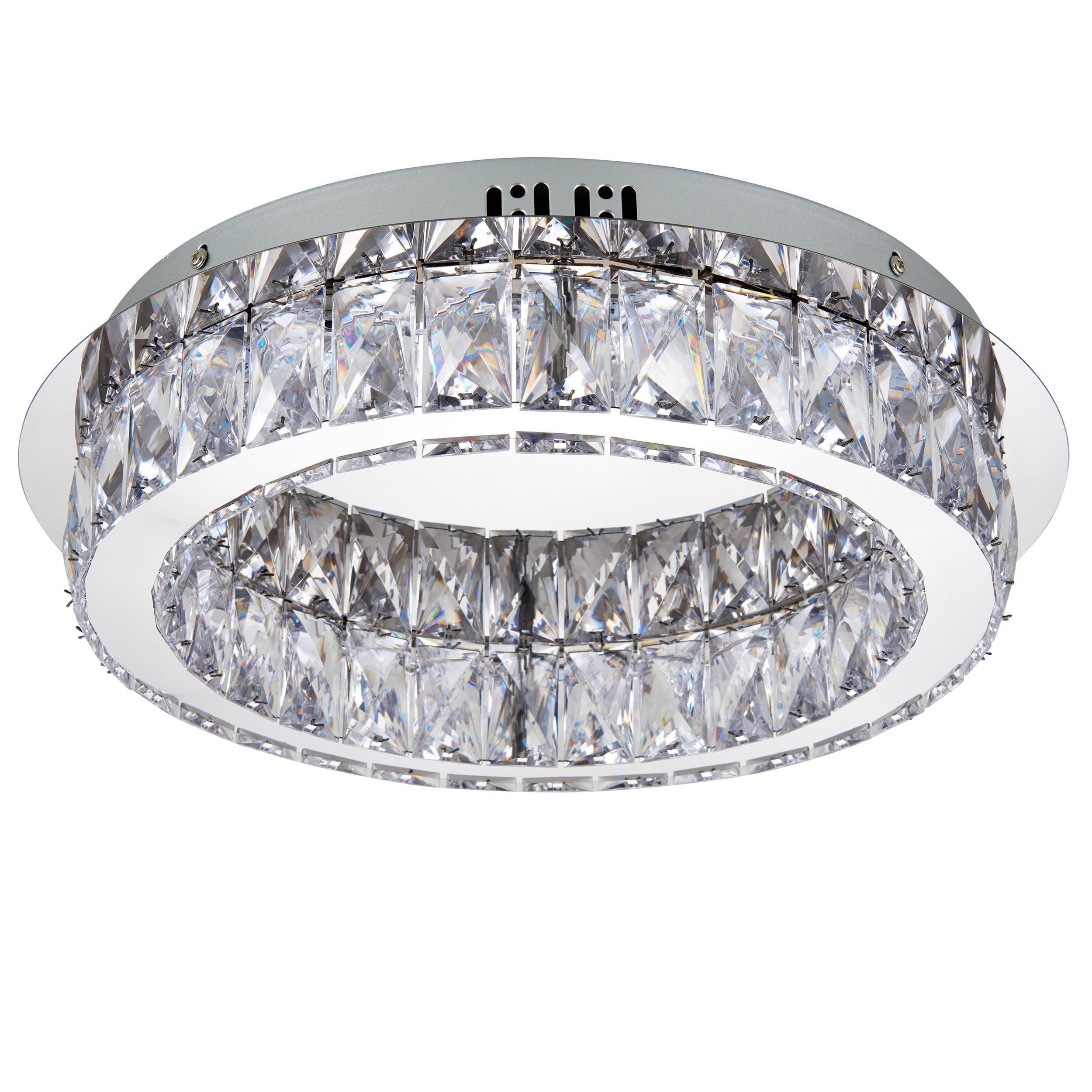 Swayze Chrome Plate & Clear Faceted Acrylic 1 Light Flush 61340 Living Room Image 6