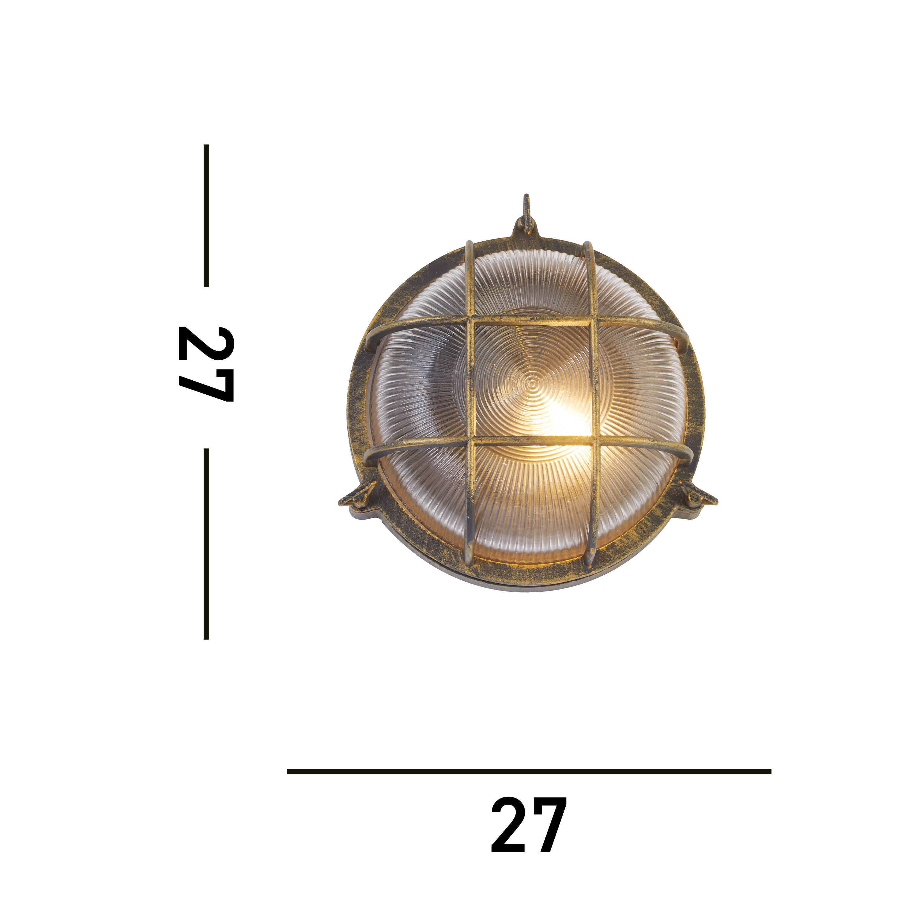 Searchlight Bulkhead Round Gold Outdoor Wall Light