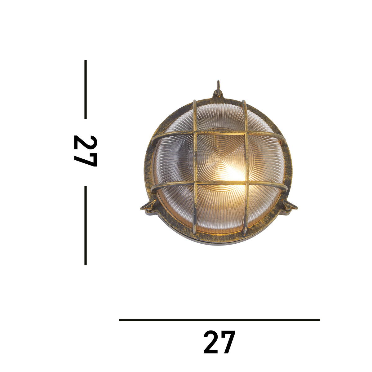 Searchlight Bulkhead Round Gold Outdoor Wall Light-warehouse-180926